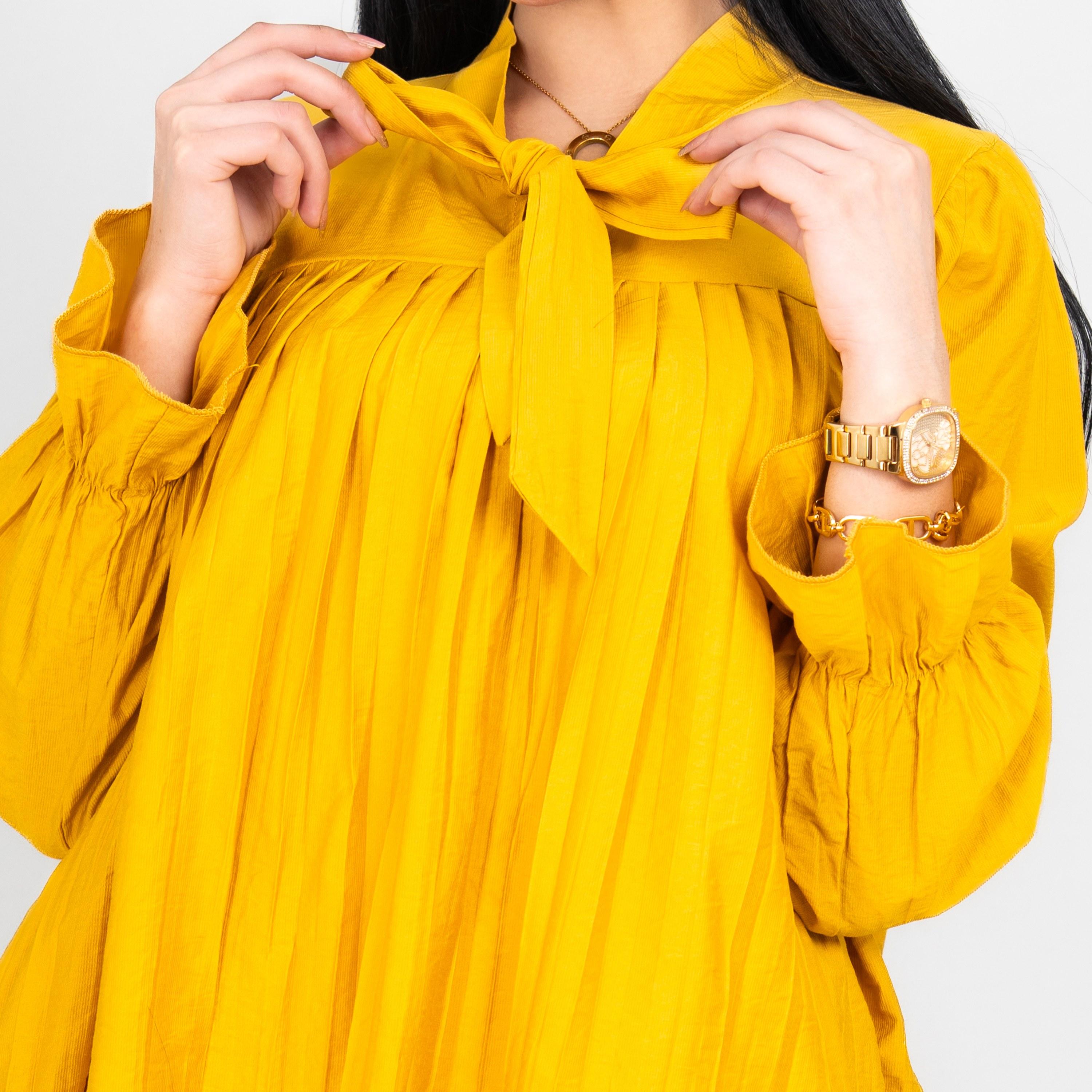 IKKXA Tie-Up Neck Pleated Women's Tunic & Pants Set-women-clothing-coordsets-image-11