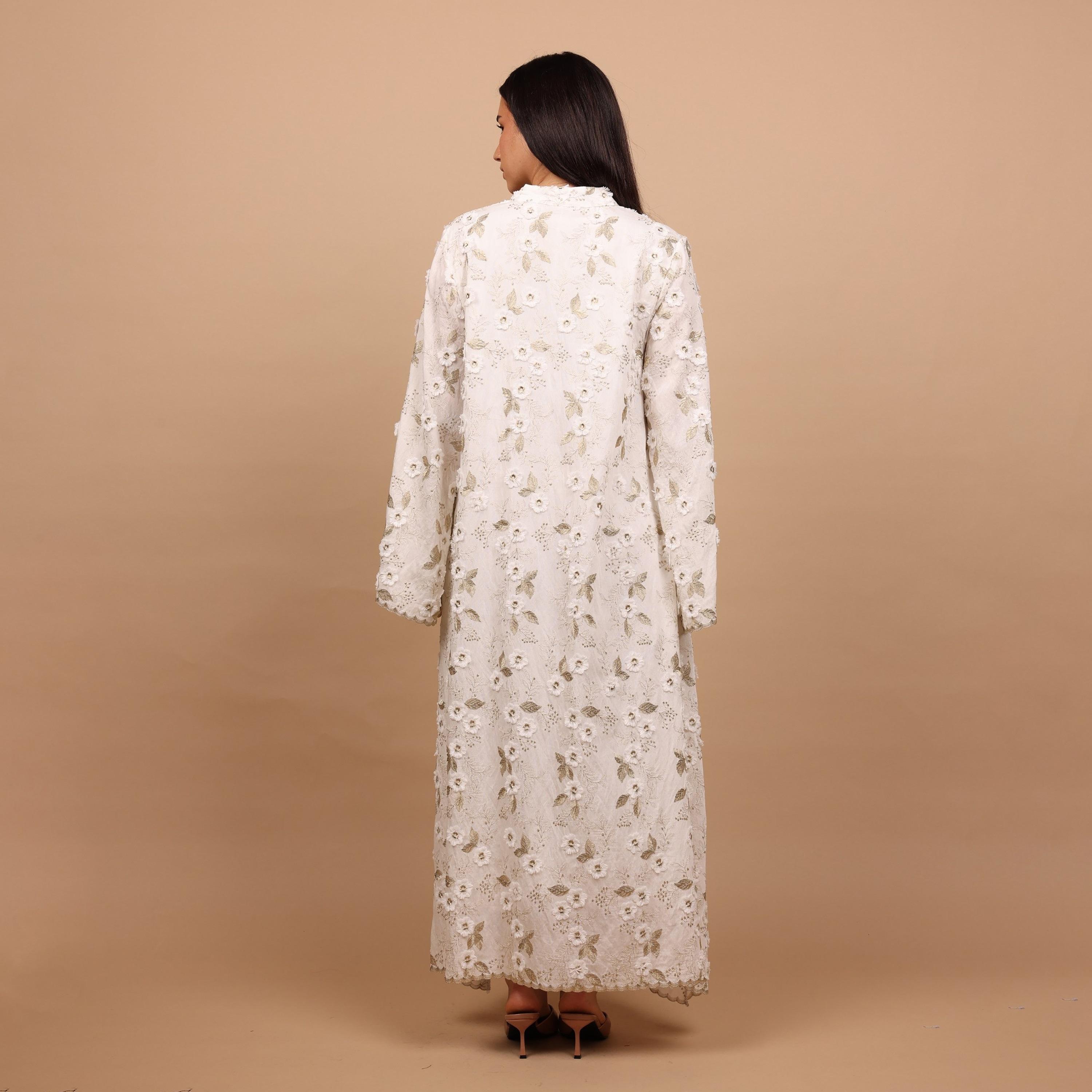 IKKXA Wide Sleeves Embroidered and Applique Women's Jalabiya-women-arabicclothing-jalabiyas-image-4