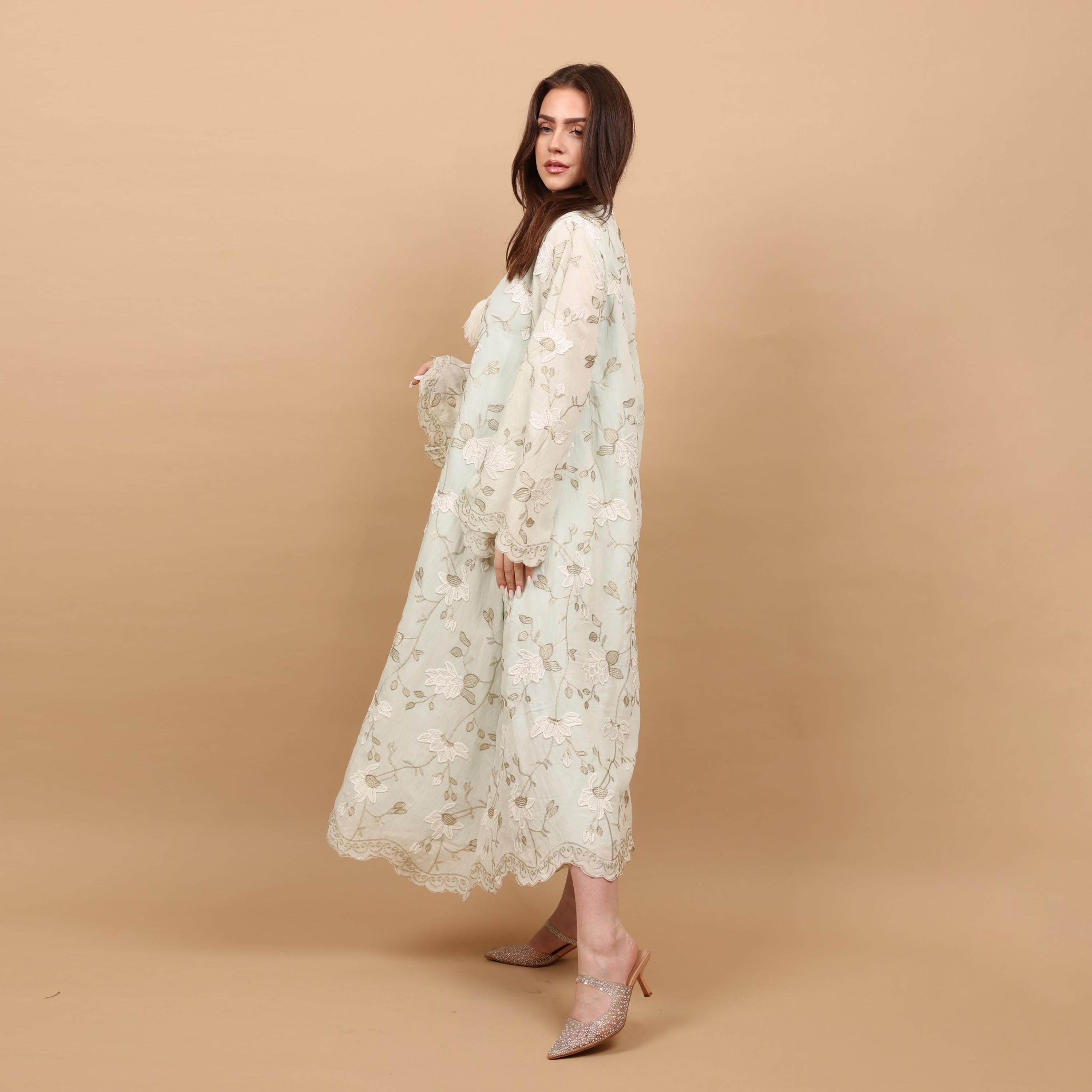 IKKXA Wide Sleeves Embroidered & Tassels Women's Evening Jalabiya-women-arabicclothing-jalabiyas-image-12