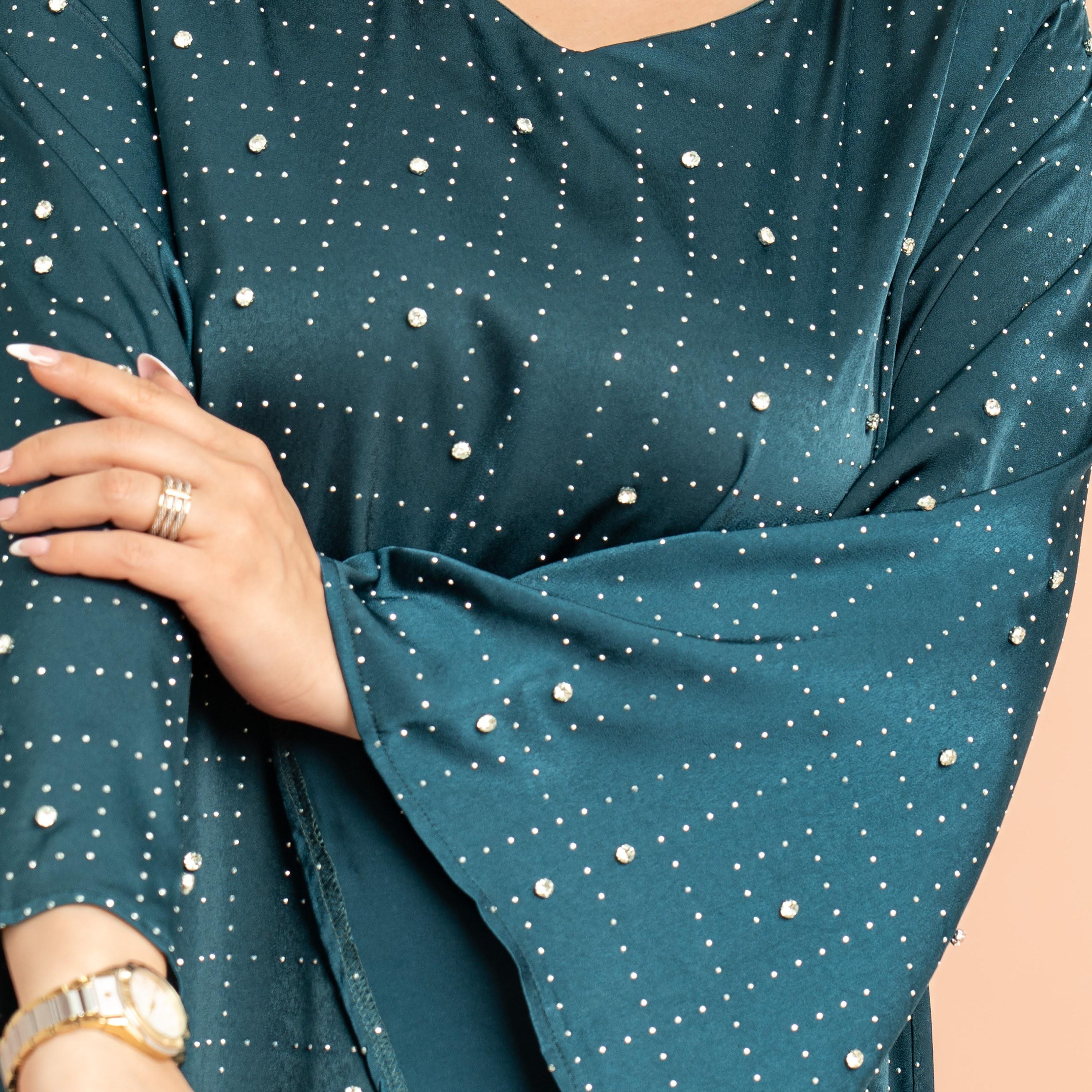 IKKXA Flared Sleeves Rhinestone Evening Women's Luxury Jalabiya-women-arabicclothing-jalabiyas-image-2