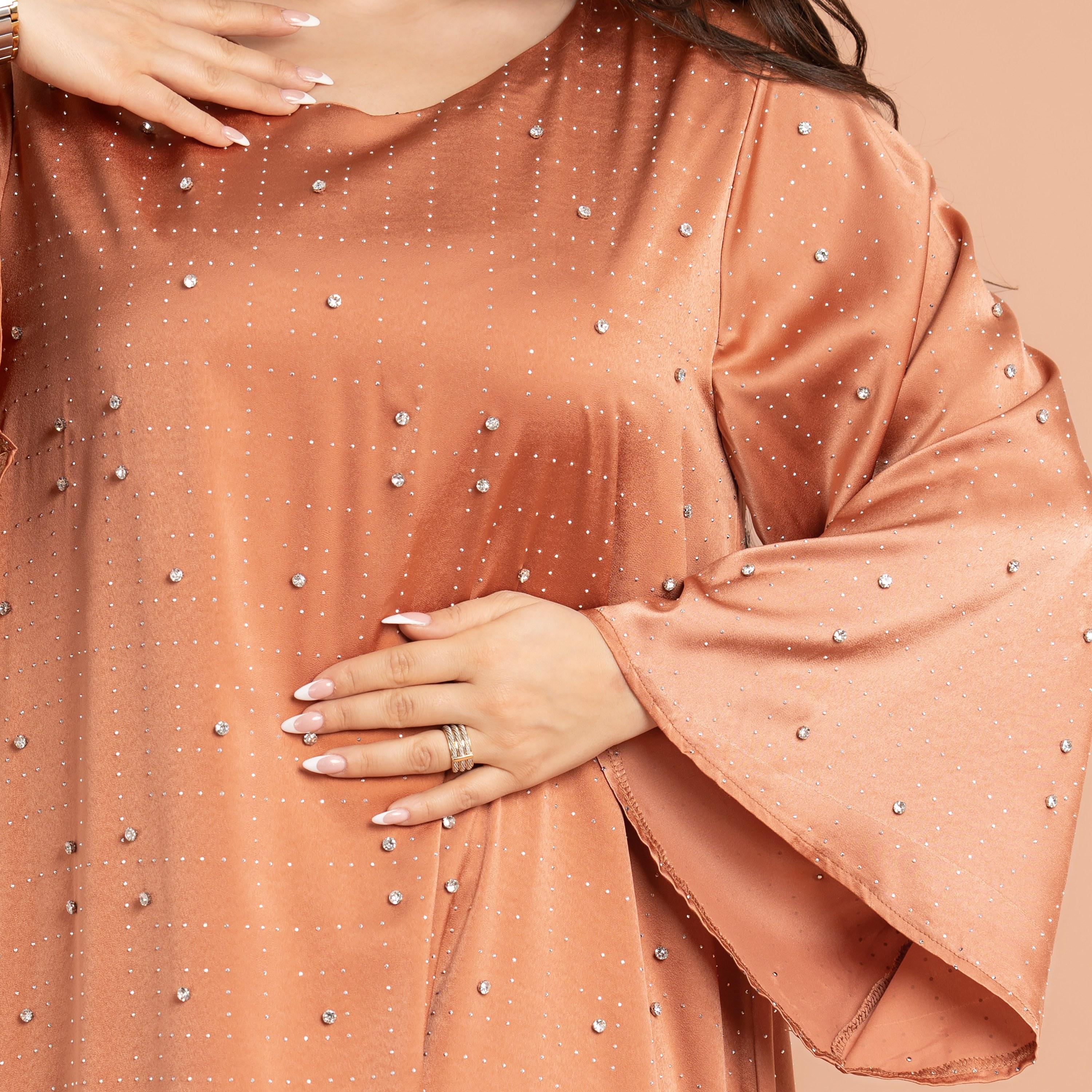 IKKXA Flared Sleeves Rhinestone Evening Women's Luxury Jalabiya-women-arabicclothing-jalabiyas-image-2