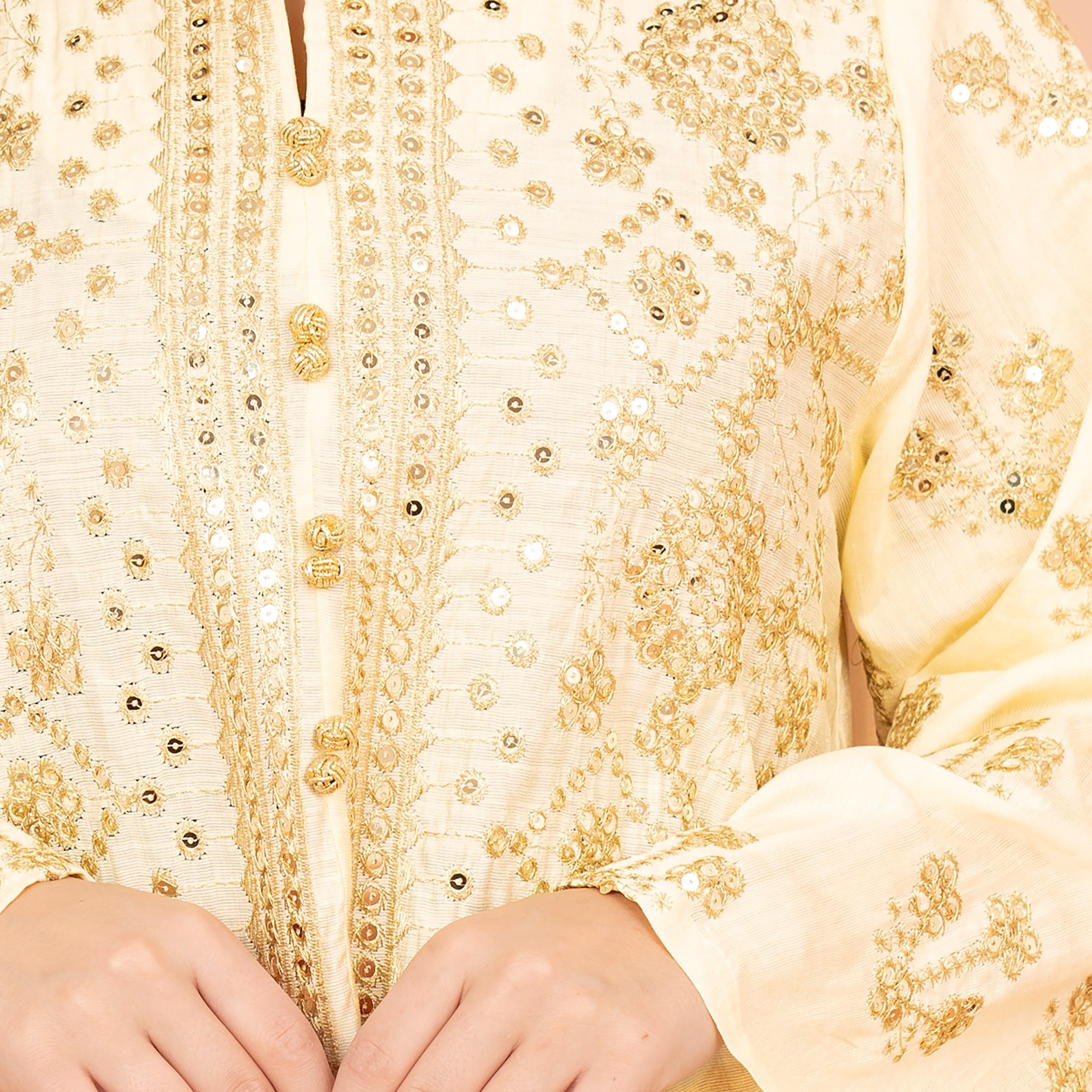 IKKXA Mandarin Collar Embroidered and Sequins Women's Jalabiya-women-arabicclothing-jalabiyas-image-6