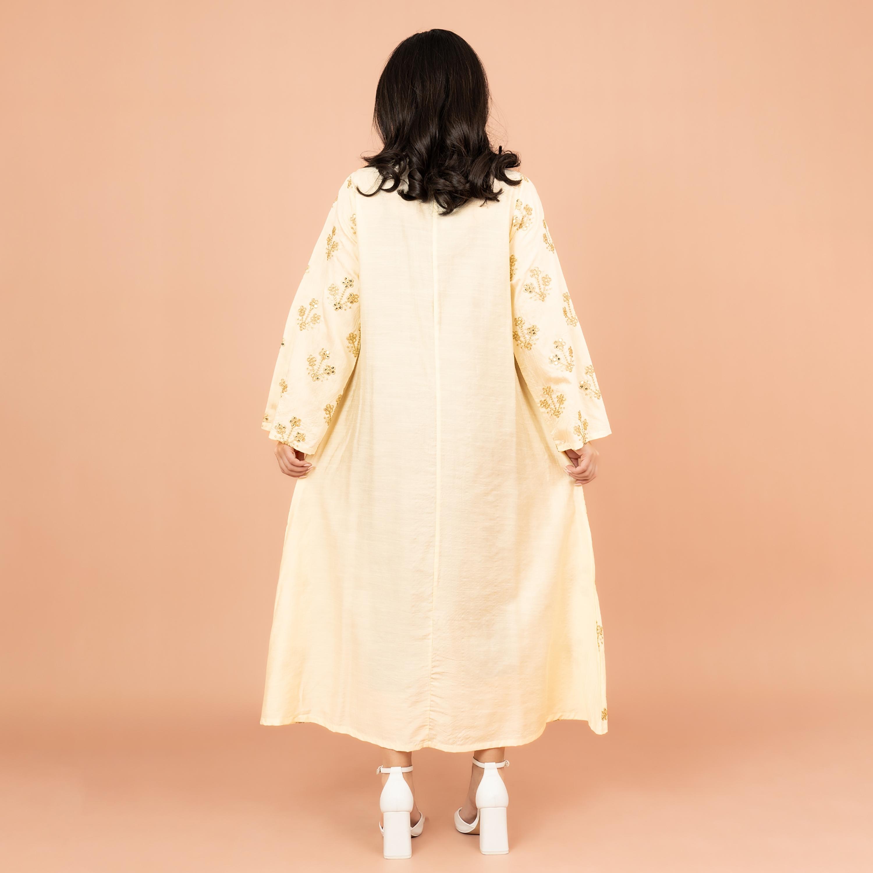 IKKXA Mandarin Collar Embroidered and Sequins Women's Jalabiya-women-arabicclothing-jalabiyas-image-8