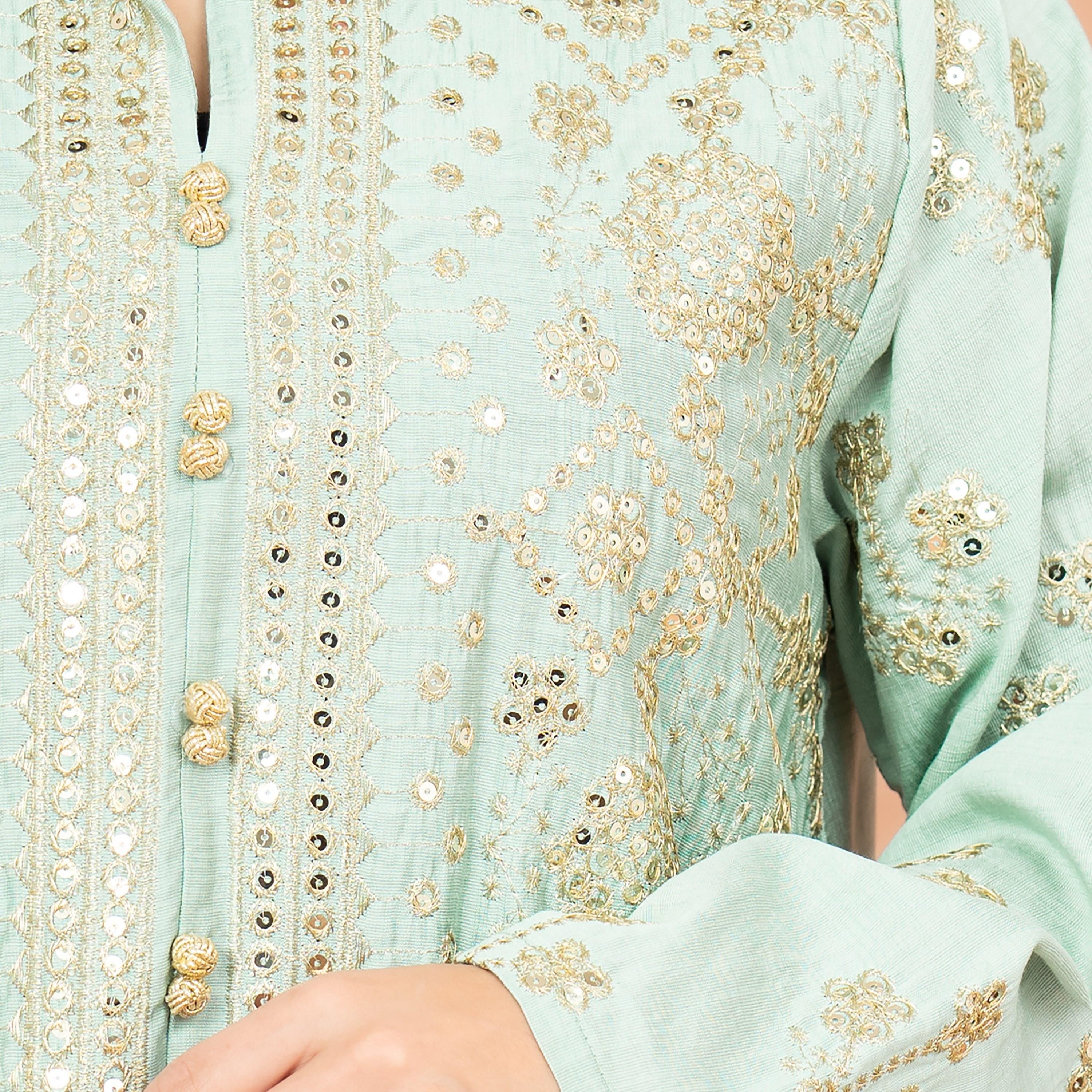 IKKXA Mandarin Collar Embroidered and Sequins Women's Jalabiya-women-arabicclothing-jalabiyas-image-10