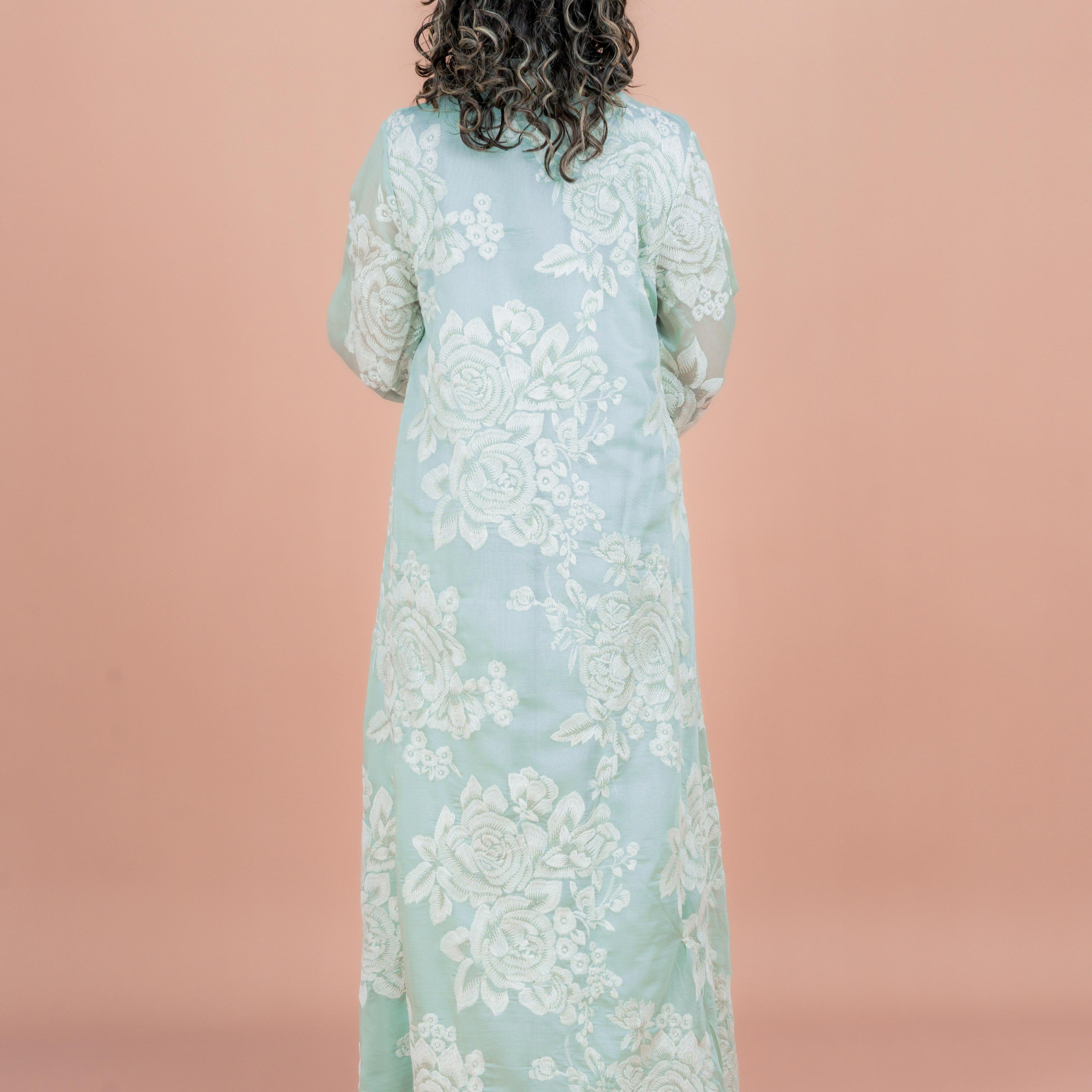 IKKXA Floral Embroidered Wide Sleeves Women's Jalabiya-women-arabicclothing-jalabiyas-image-3