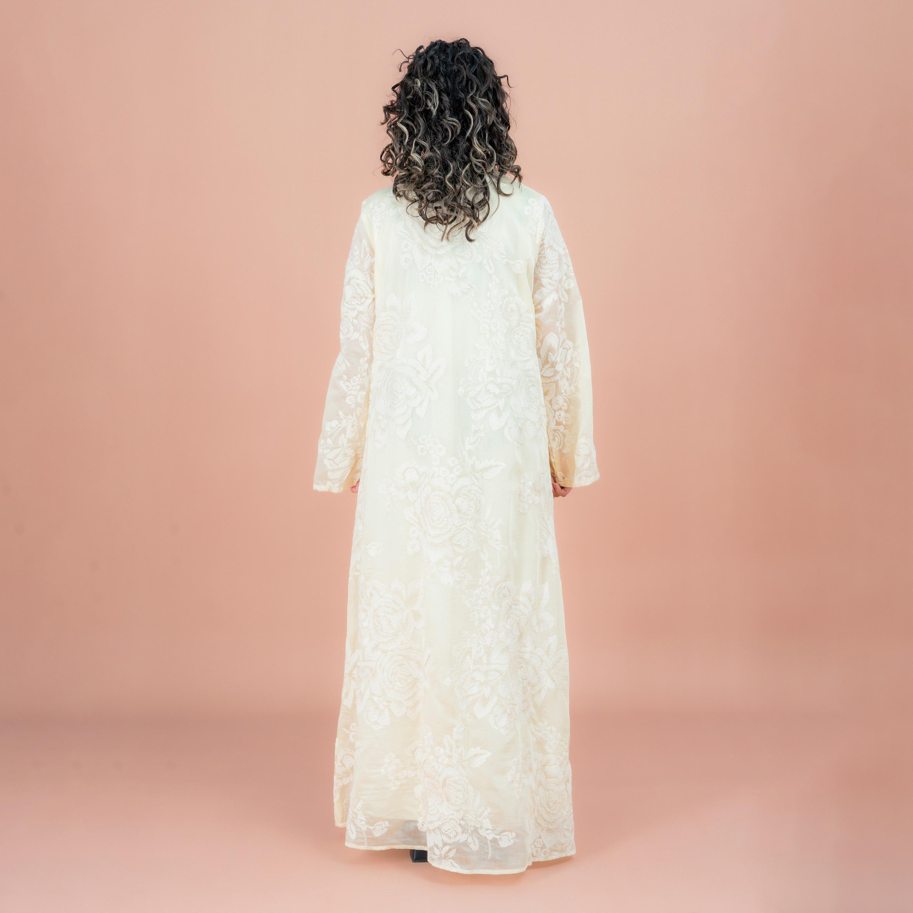 IKKXA Floral Embroidered Wide Sleeves Women's Jalabiya-women-arabicclothing-jalabiyas-image-4