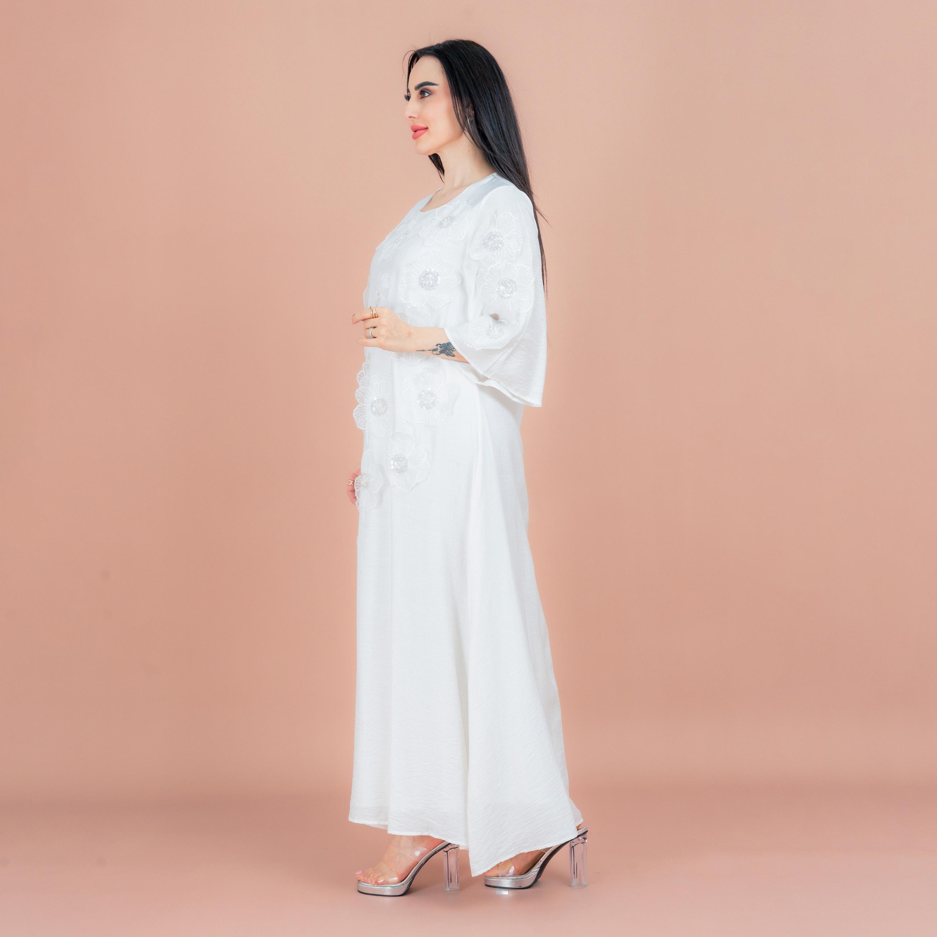 IKKXA Applique Floral Embroidered & Beaded Women's Jalabiya-women-arabicclothing-jalabiyas-image-3