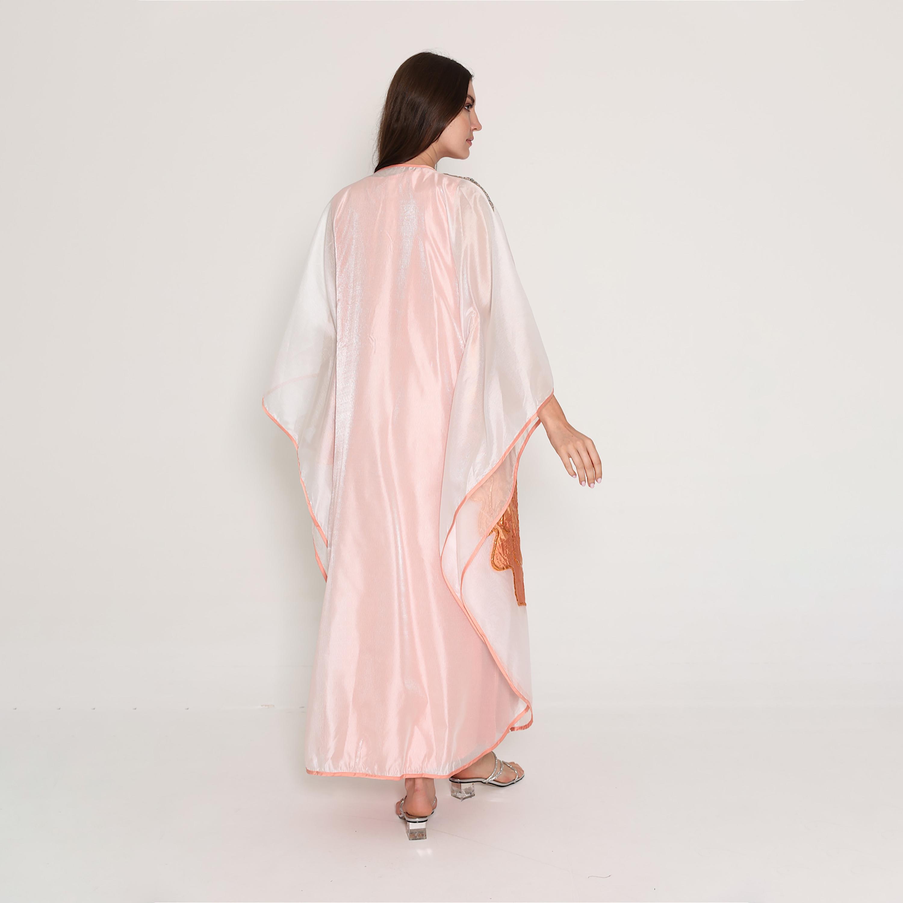 IKKXA Shimmer Applique Cowl Neck Flared Sleeves Women's Bisht Jalabiya-women-arabicclothing-jalabiyas-image-5