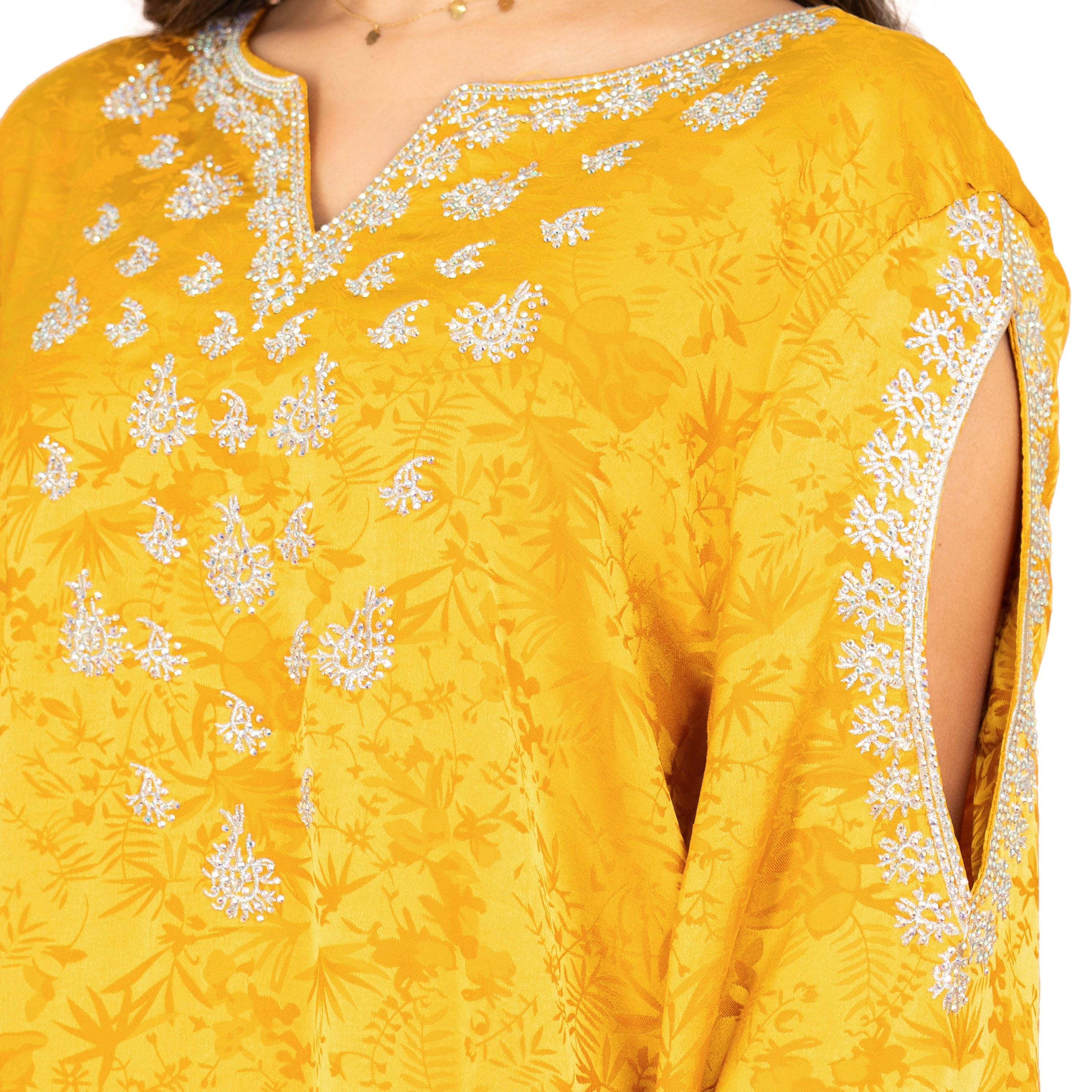 IKKXA Botanical Print Cut-Out Sleeves Women's Evening Jalabiya-women-arabicclothing-jalabiyas-image-6