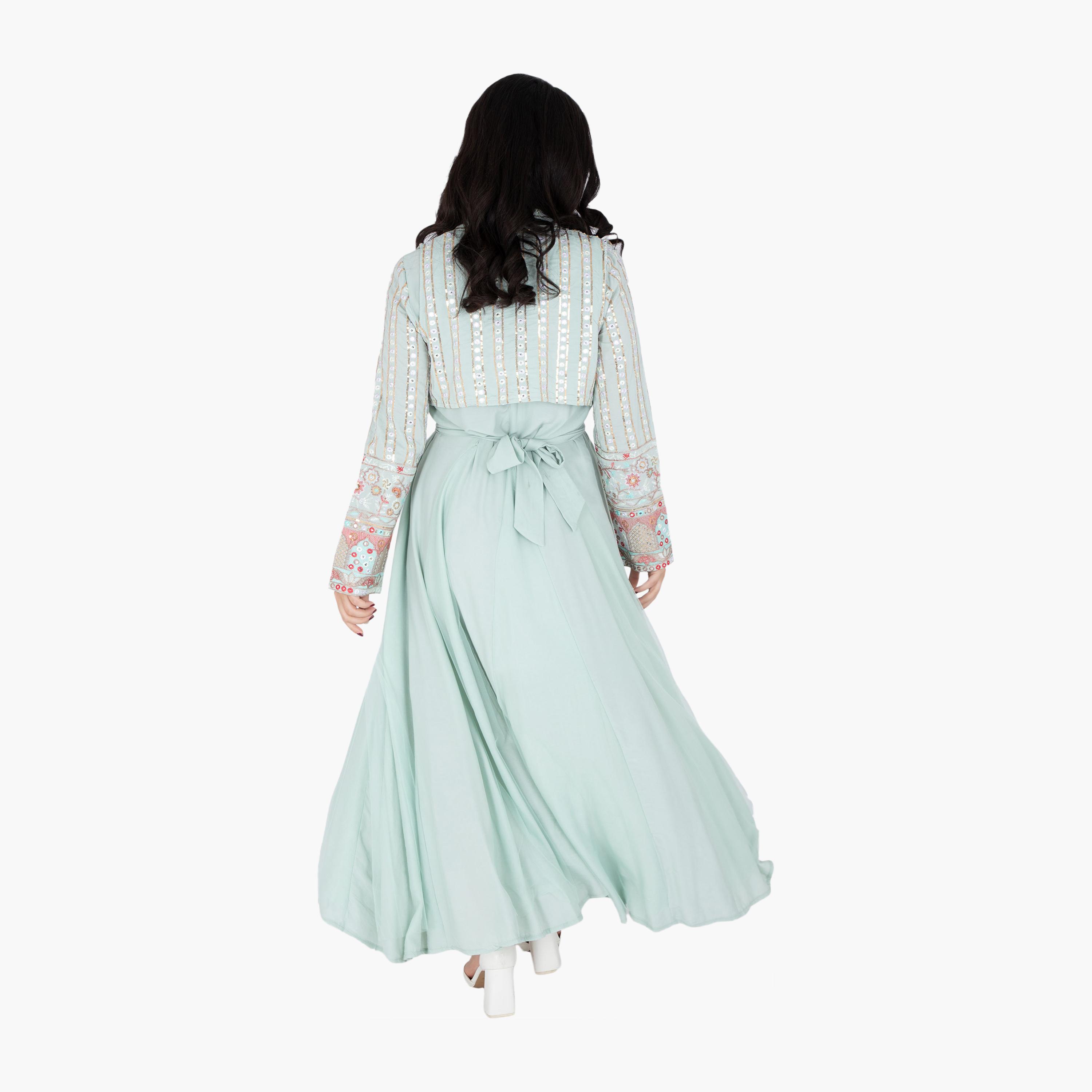 IKKXA Embroidered & Sequined Women's Evening Jalabiya with Jacket-women-arabicclothing-jalabiyas-image-13
