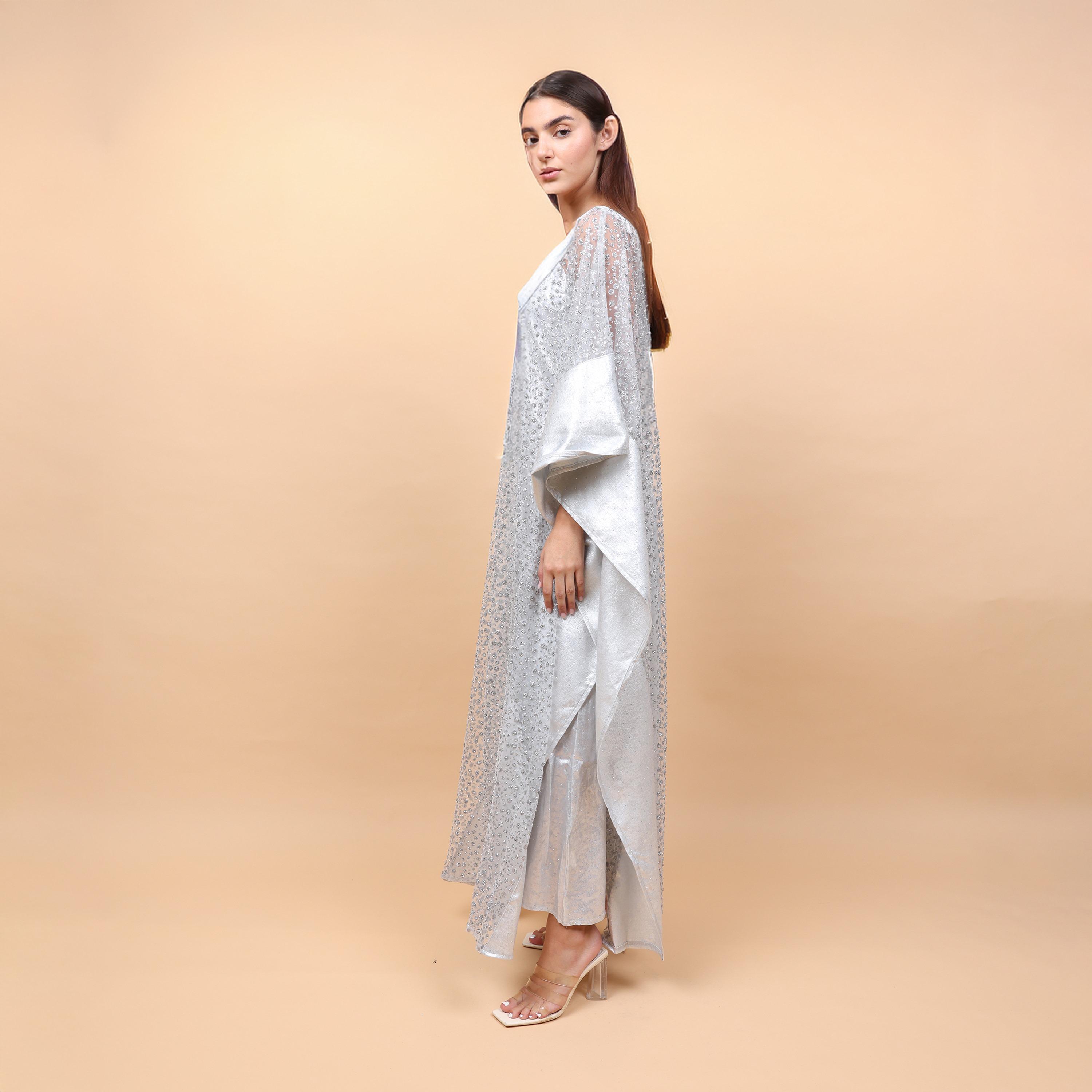 IKKXA Embellished Batwing Sleeves Kaftan Style Women's Evening Jalabiya-women-arabicclothing-jalabiyas-image-4