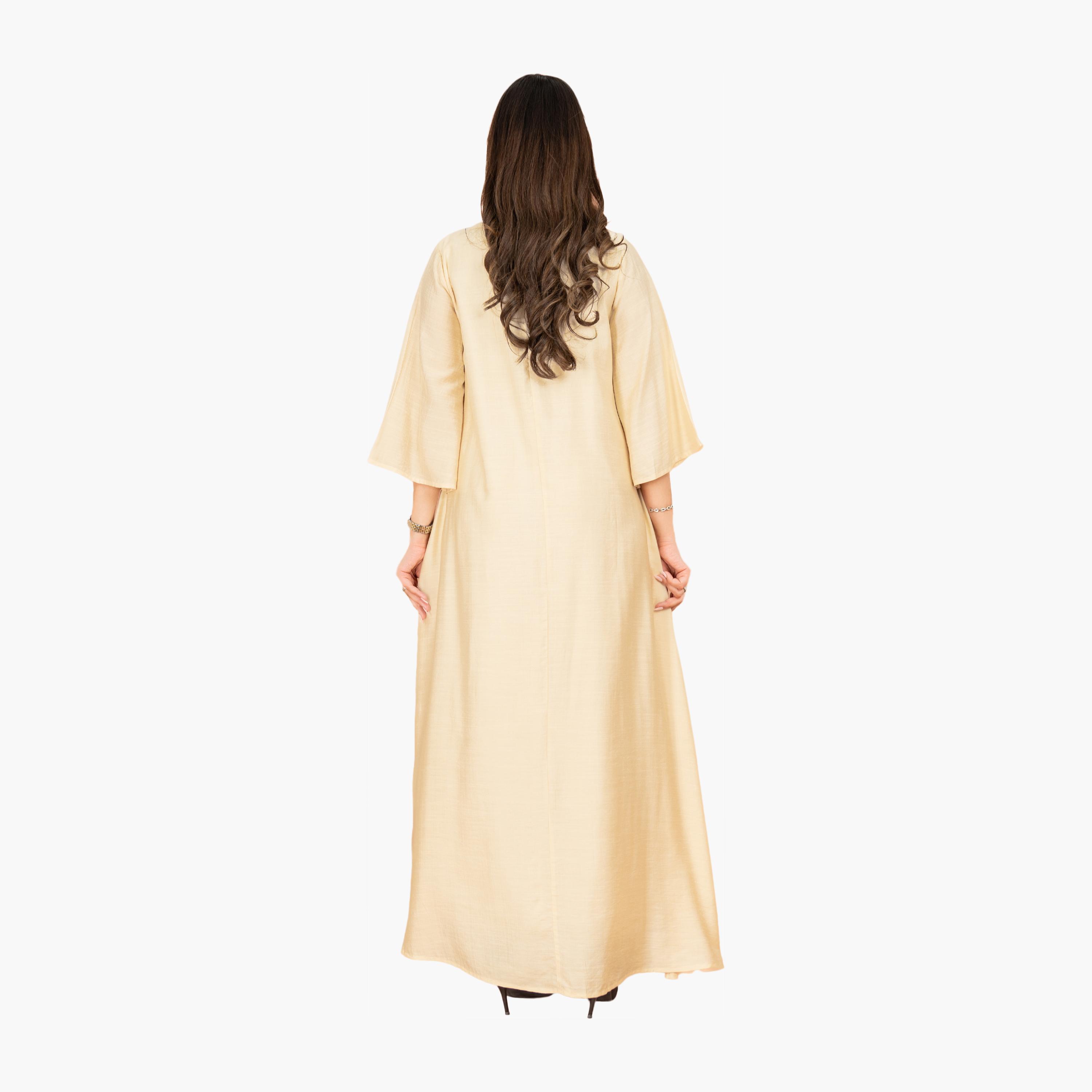 IKKXA 3D Flowers Flared Sleeves Women's Evening Jalabiya-women-arabicclothing-jalabiyas-image-4