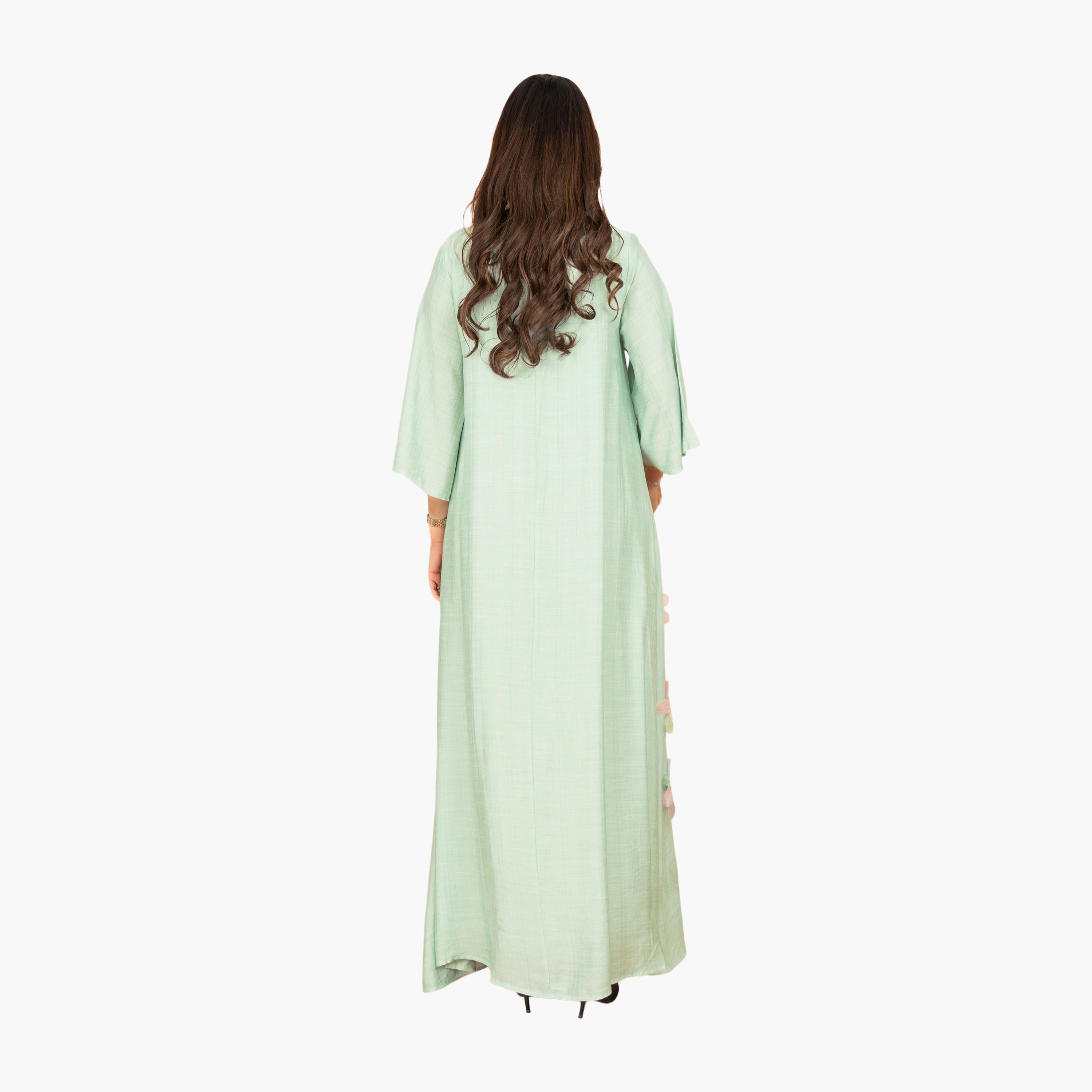 IKKXA 3D Flowers Flared Sleeves Women's Evening Jalabiya-women-arabicclothing-jalabiyas-image-8