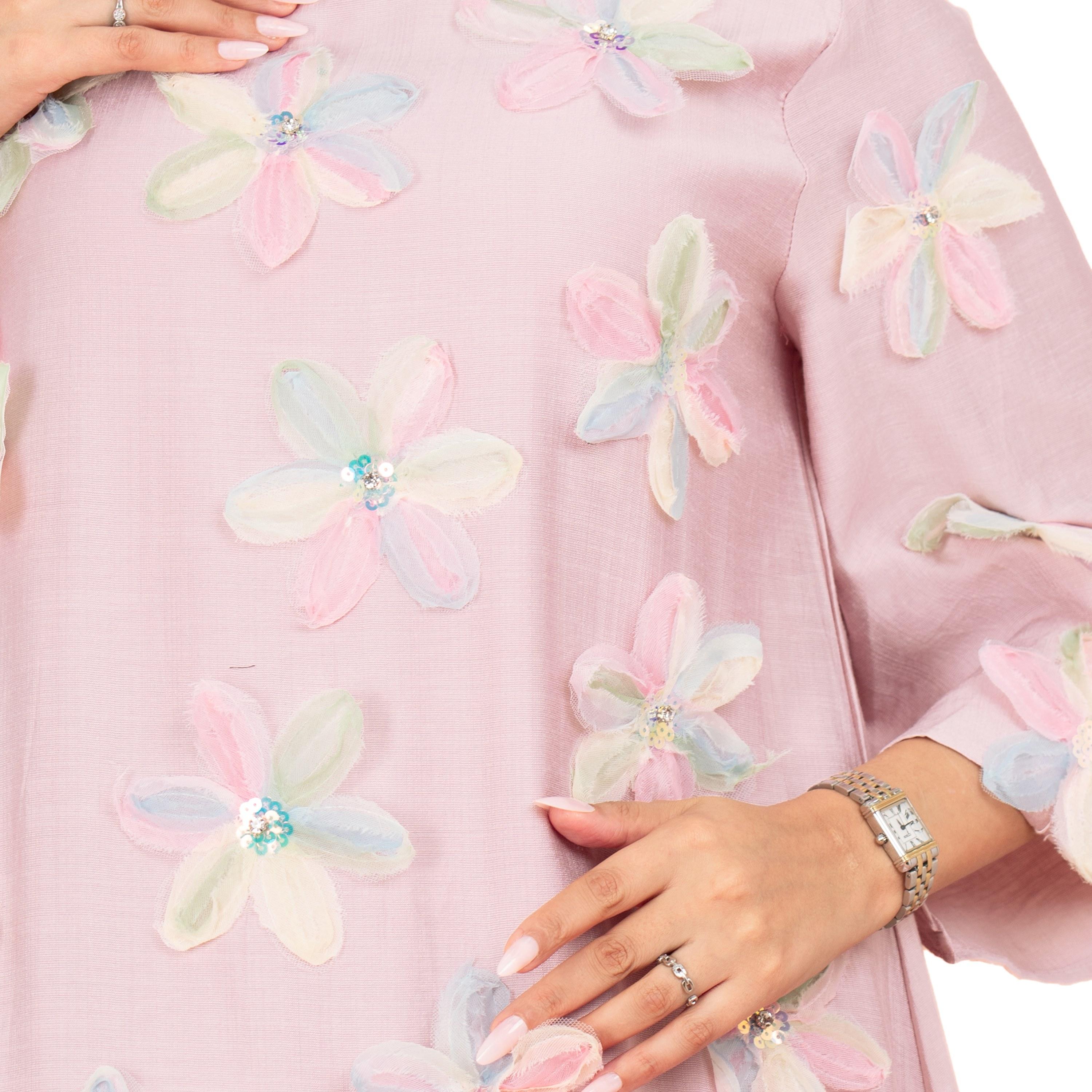 IKKXA 3D Flowers Flared Sleeves Women's Evening Jalabiya-women-arabicclothing-jalabiyas-image-10