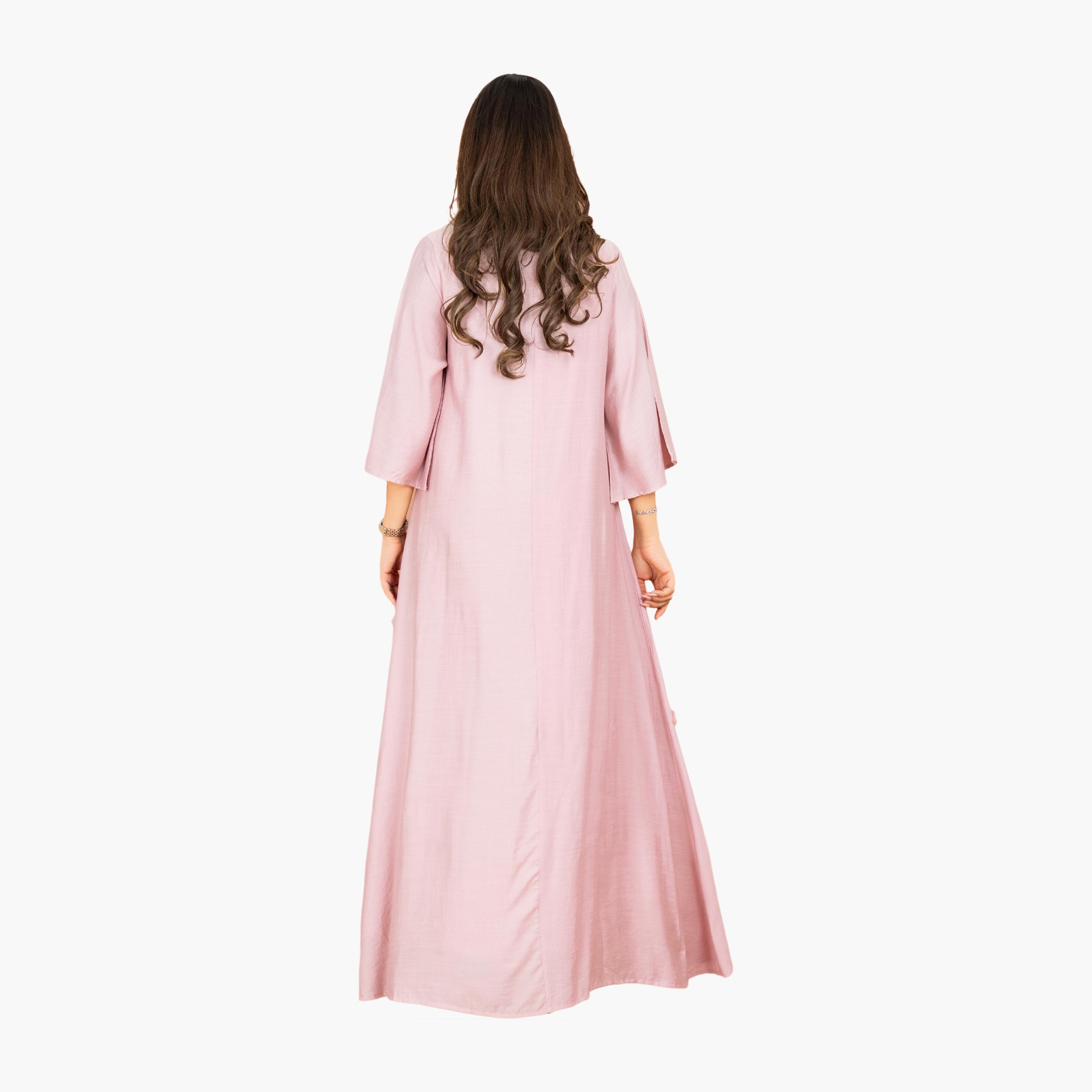 IKKXA 3D Flowers Flared Sleeves Women's Evening Jalabiya-women-arabicclothing-jalabiyas-image-12