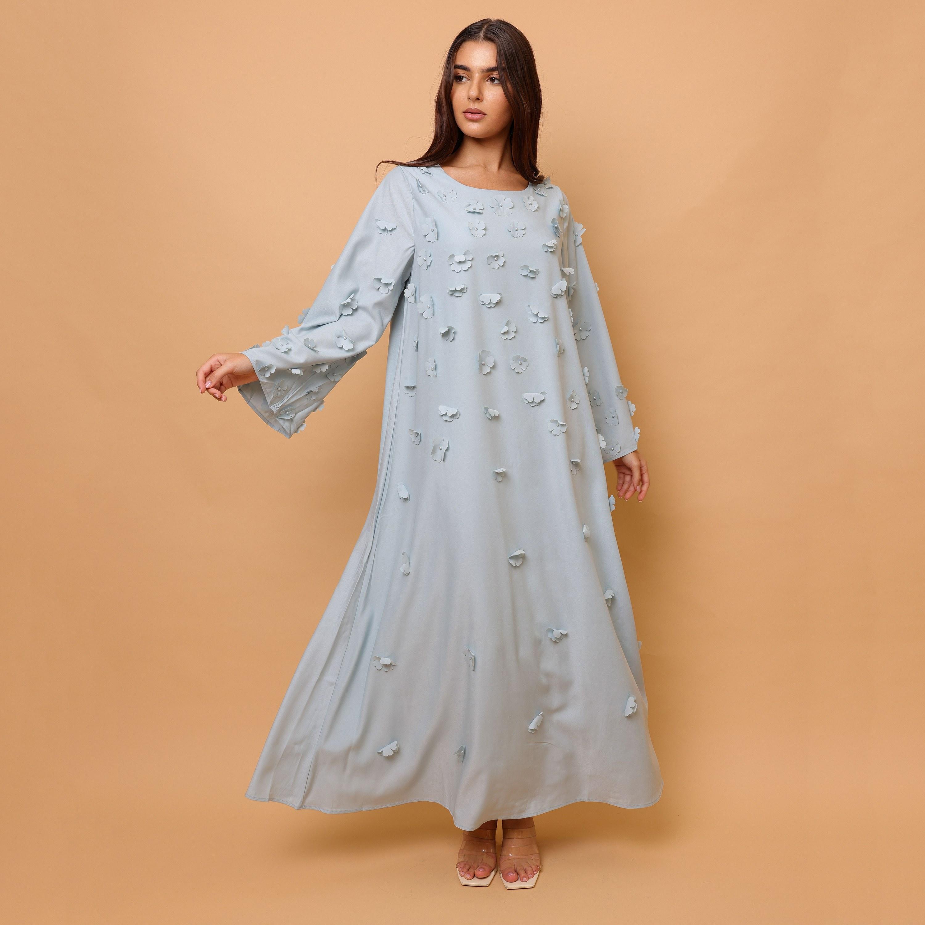 جلابية نسائية بزهور ثلاثية الأبعاد من إيككسا-women-clothing-dresses-image-5