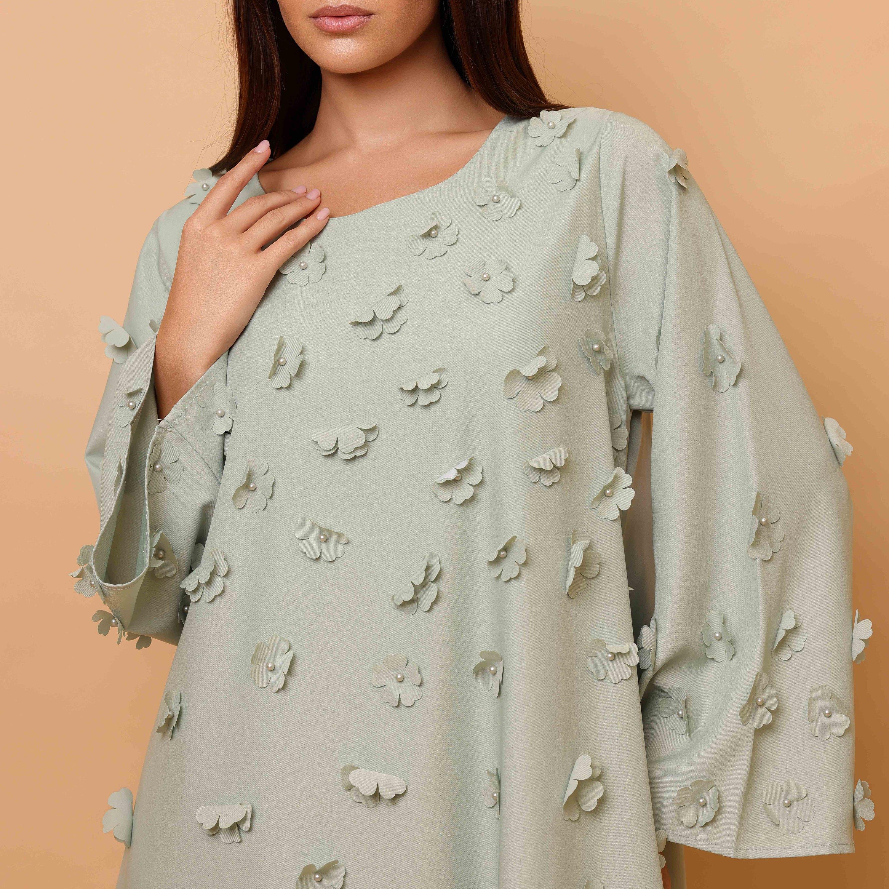 جلابية نسائية بزهور ثلاثية الأبعاد من إيككسا-women-clothing-dresses-image-2