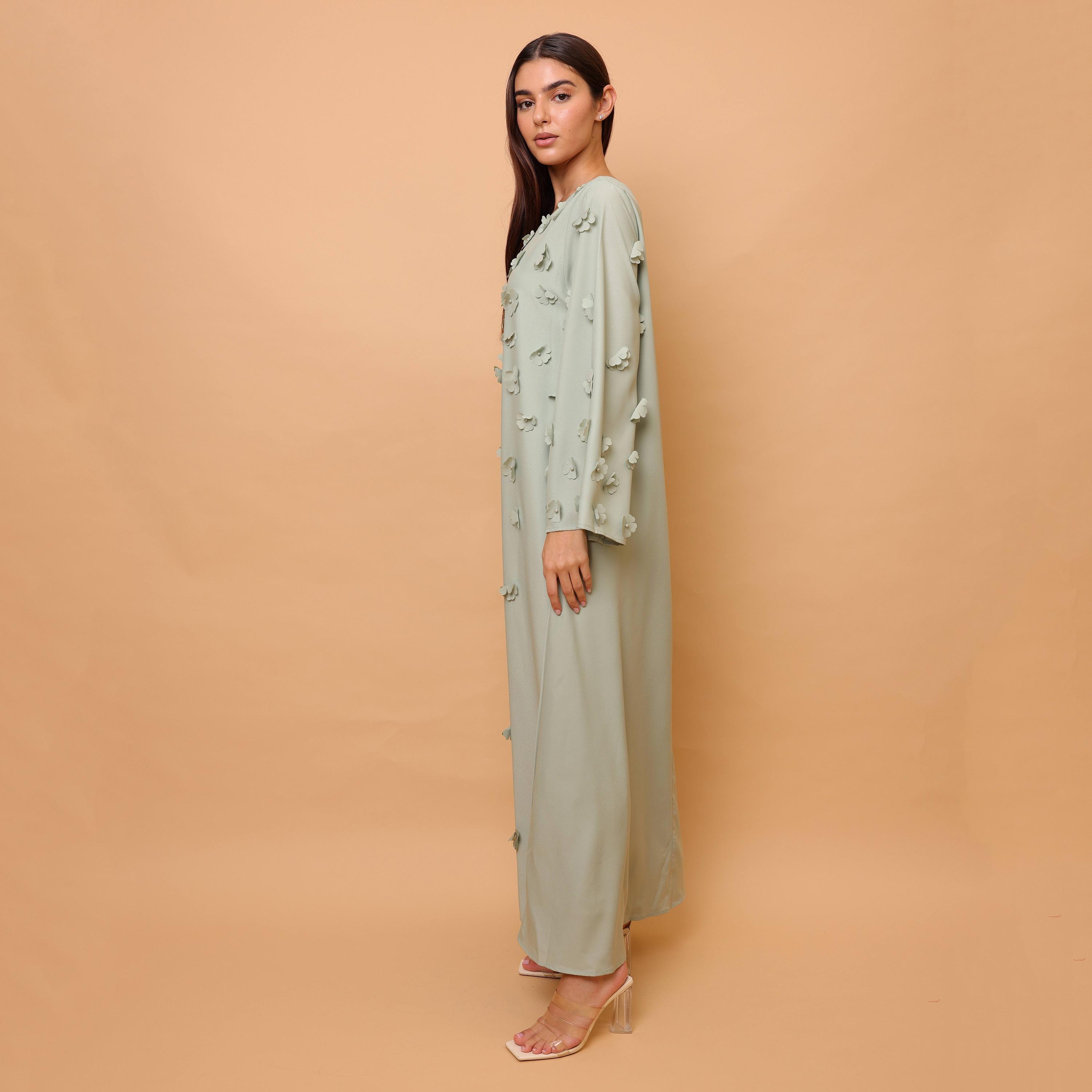 جلابية نسائية بزهور ثلاثية الأبعاد من إيككسا-women-clothing-dresses-image-3