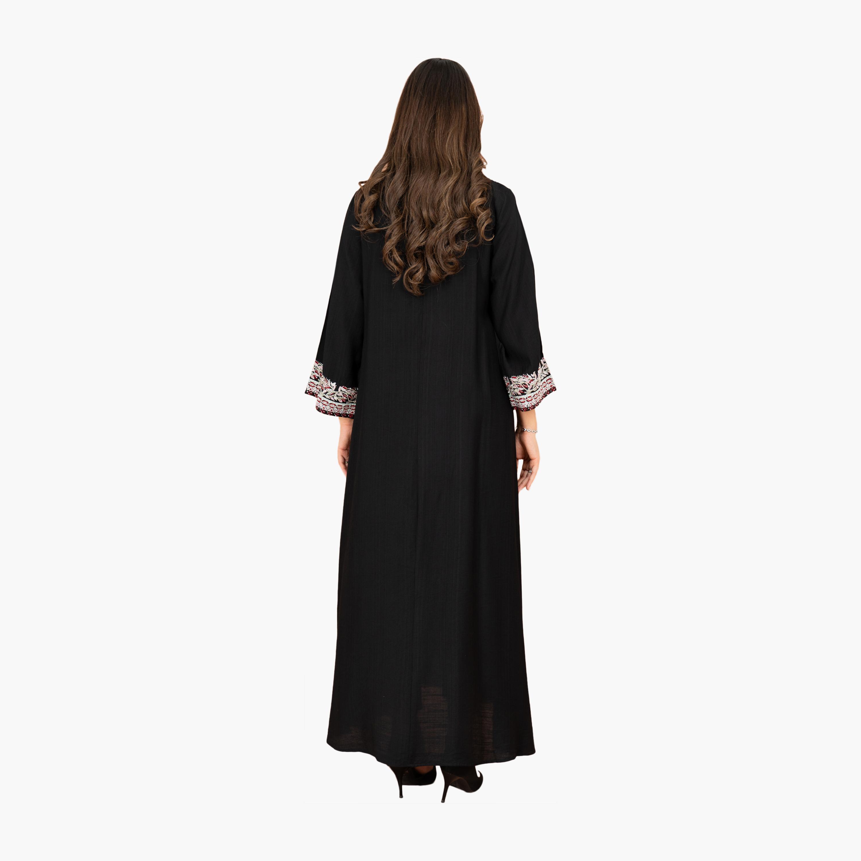جلابية سهرة نسائية مطرزة بقبة دائرية من إككسا-women-arabicclothing-jalabiyas-image-16