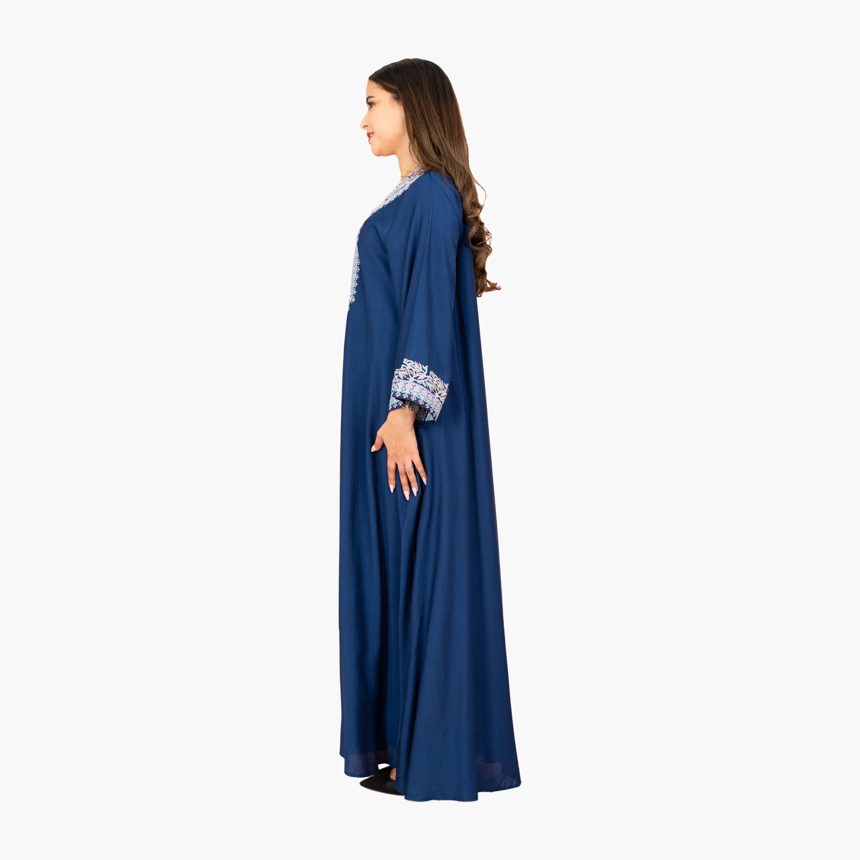جلابية سهرة نسائية مطرزة بقبة دائرية من إككسا-women-arabicclothing-jalabiyas-image-7