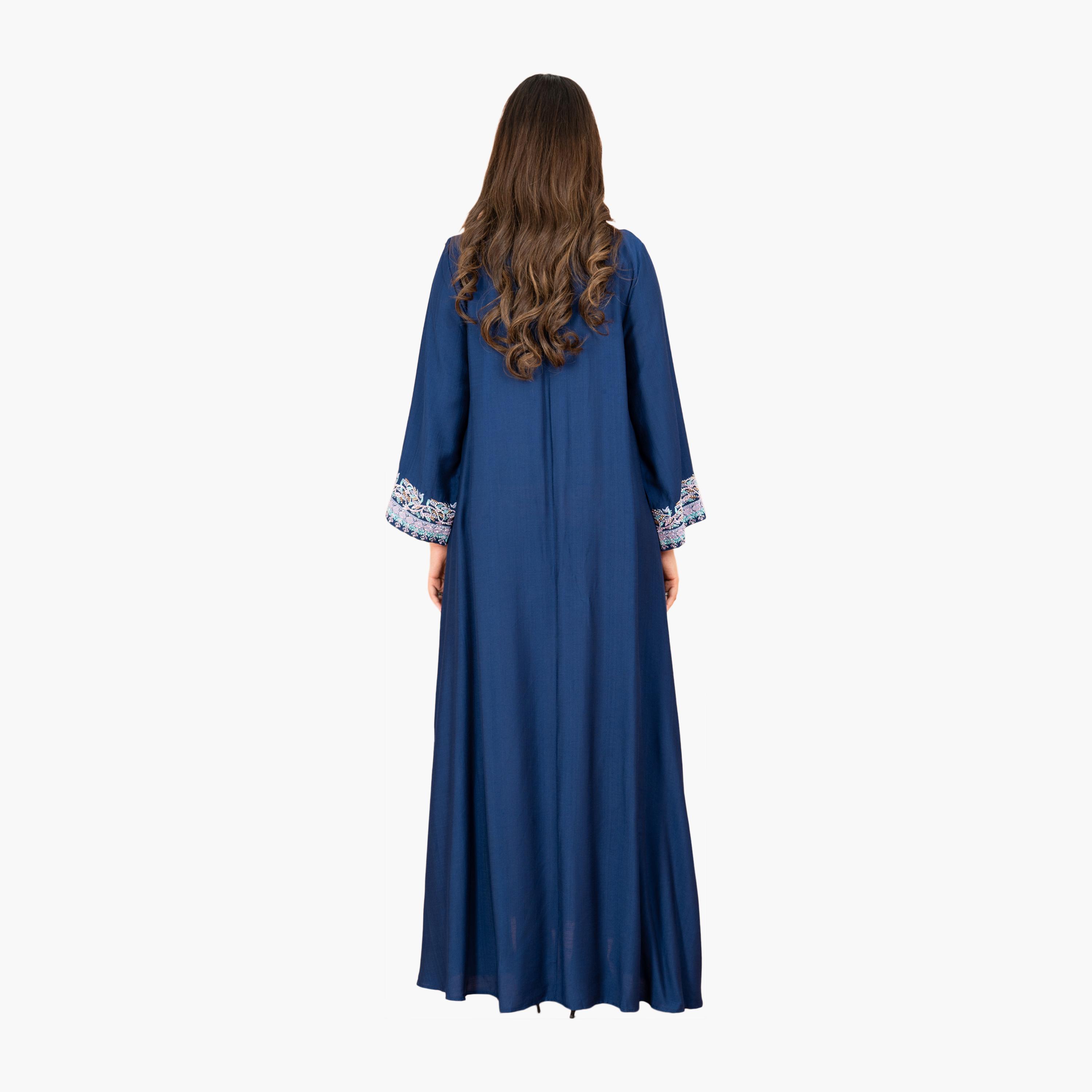 جلابية سهرة نسائية مطرزة بقبة دائرية من إككسا-women-arabicclothing-jalabiyas-image-8