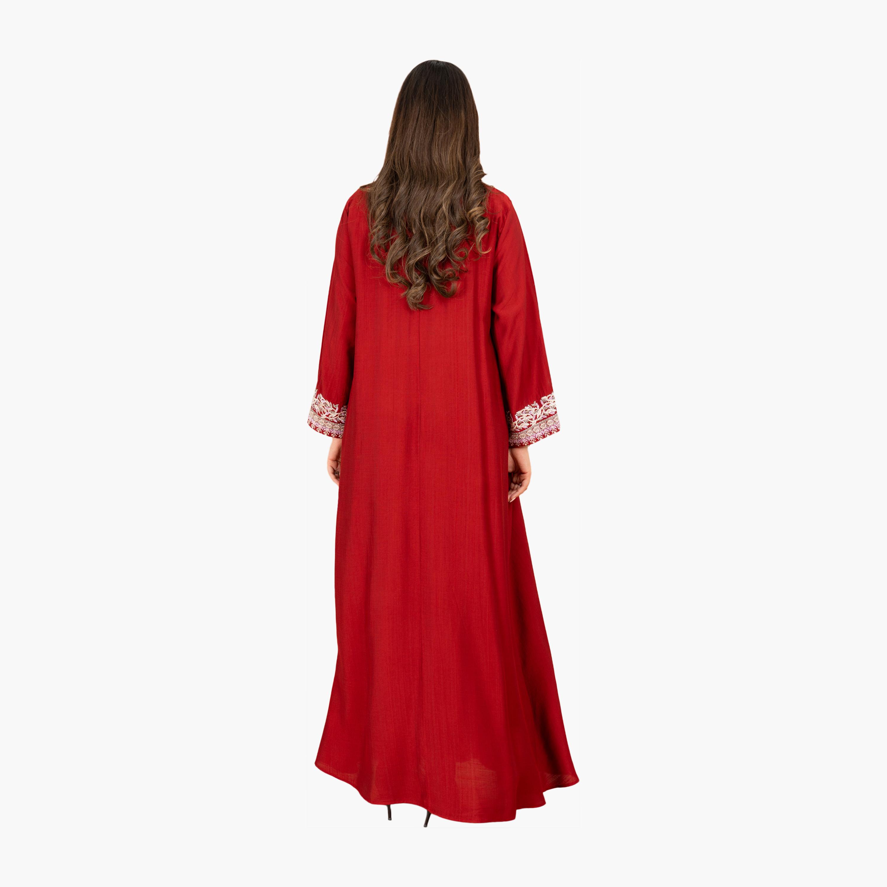 IKKXA Embroidered Yoke Women's Evening Jalabiya-women-arabicclothing-jalabiyas-image-4