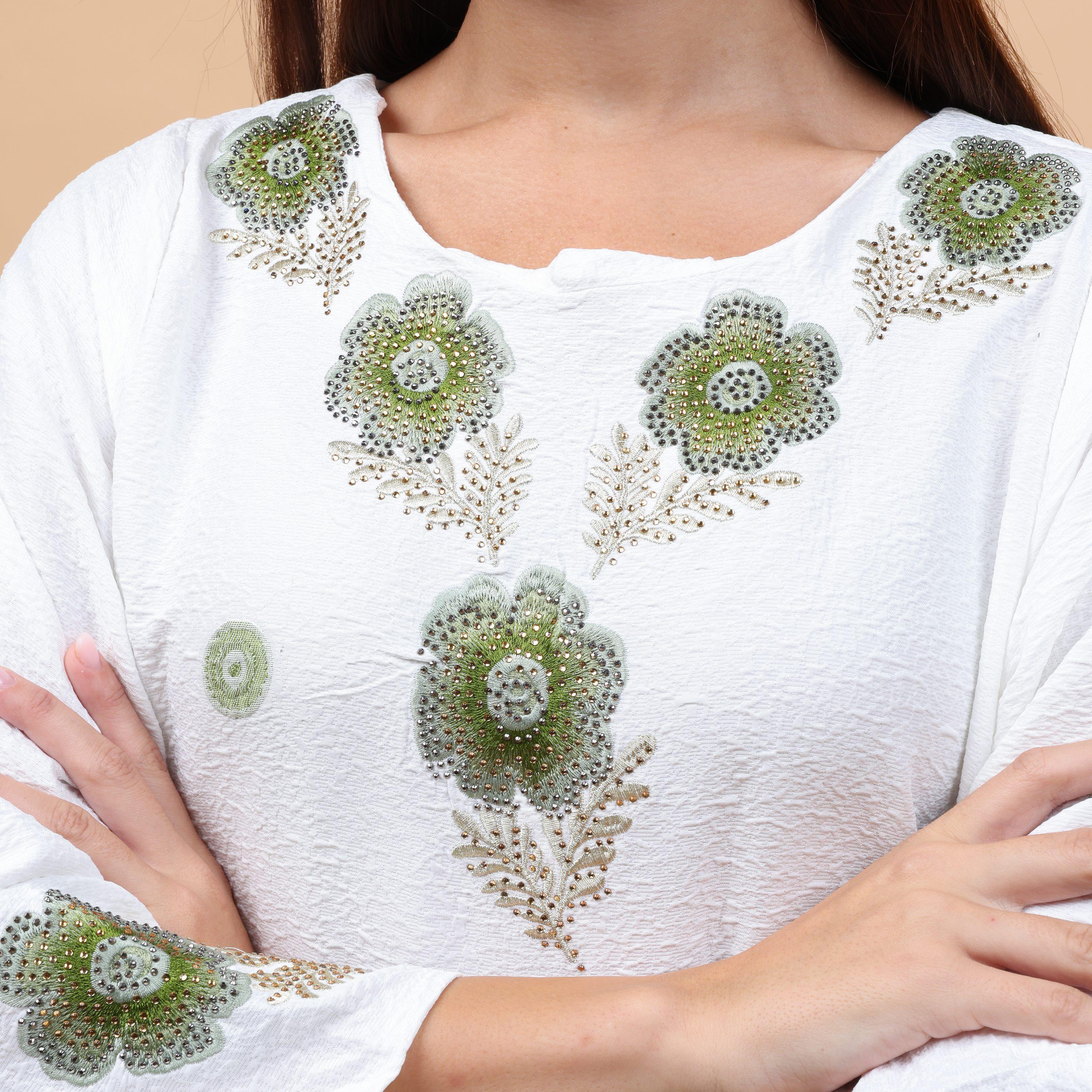 IKKXA Floral Embroidered Linen Women's Jalabiya-women-arabicclothing-jalabiyas-image-2