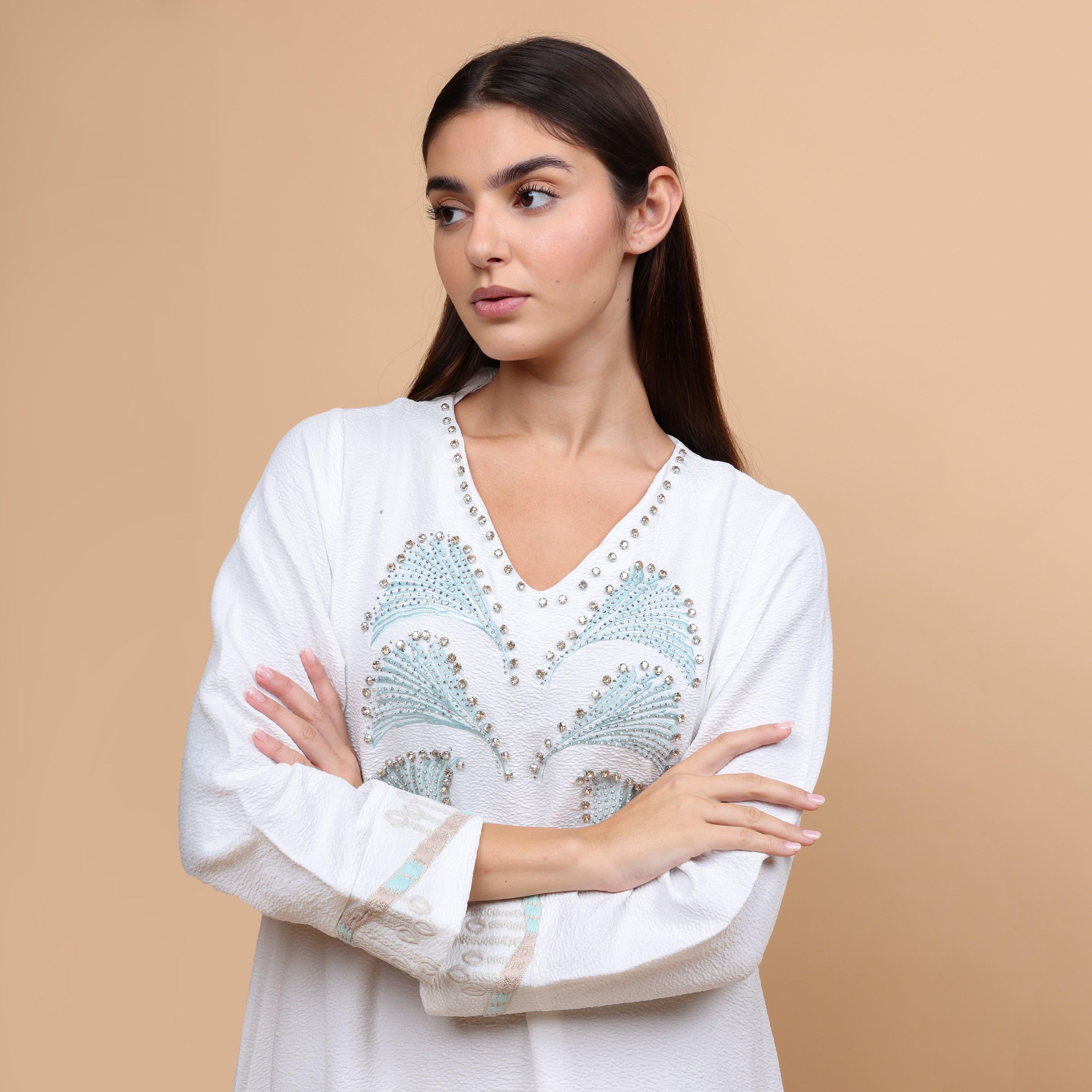 IKKXA Embroidered Women's Evening Jalabiya-women-arabicclothing-jalabiyas-image-2