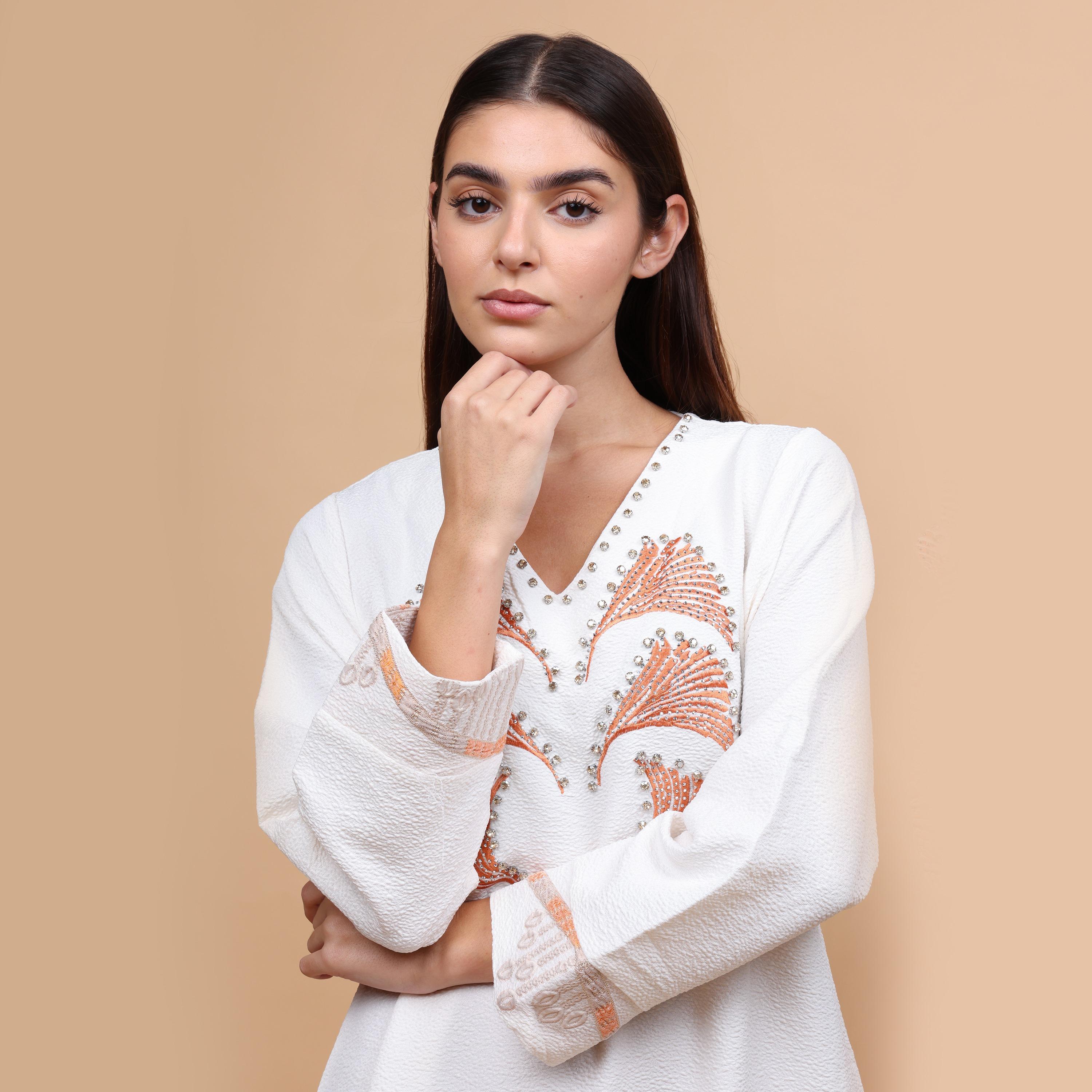 IKKXA Embroidered Women's Evening Jalabiya-women-arabicclothing-jalabiyas-image-2