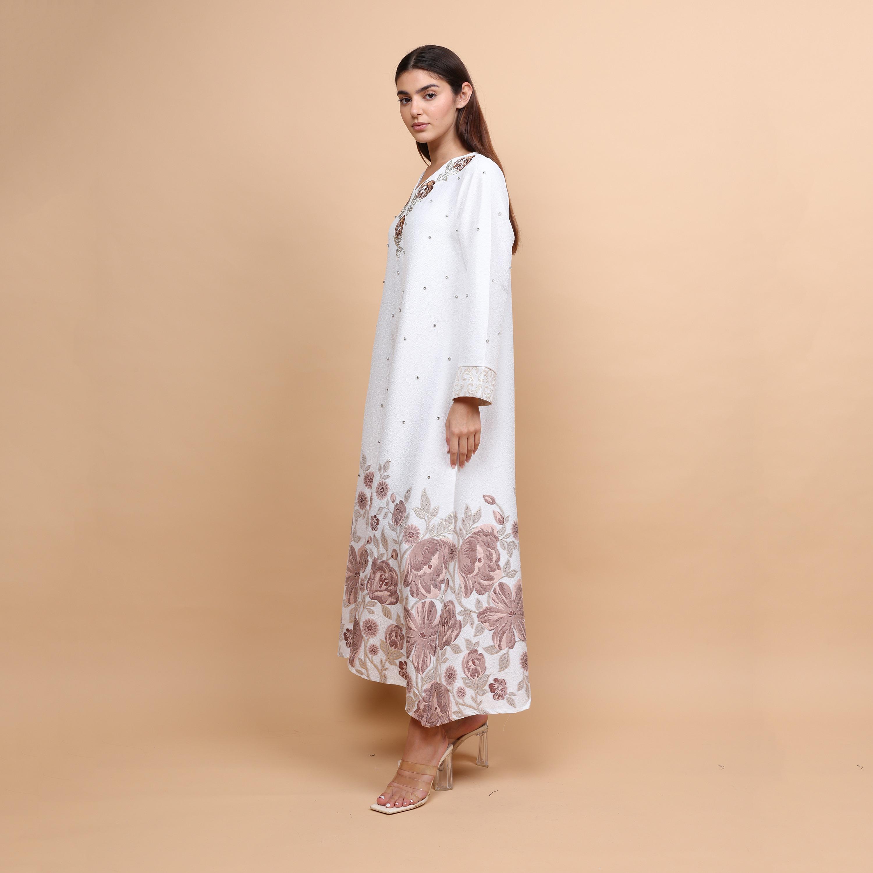 IKKXA Floral Embroidered Women's Evening Jalabiya-women-arabicclothing-jalabiyas-image-4