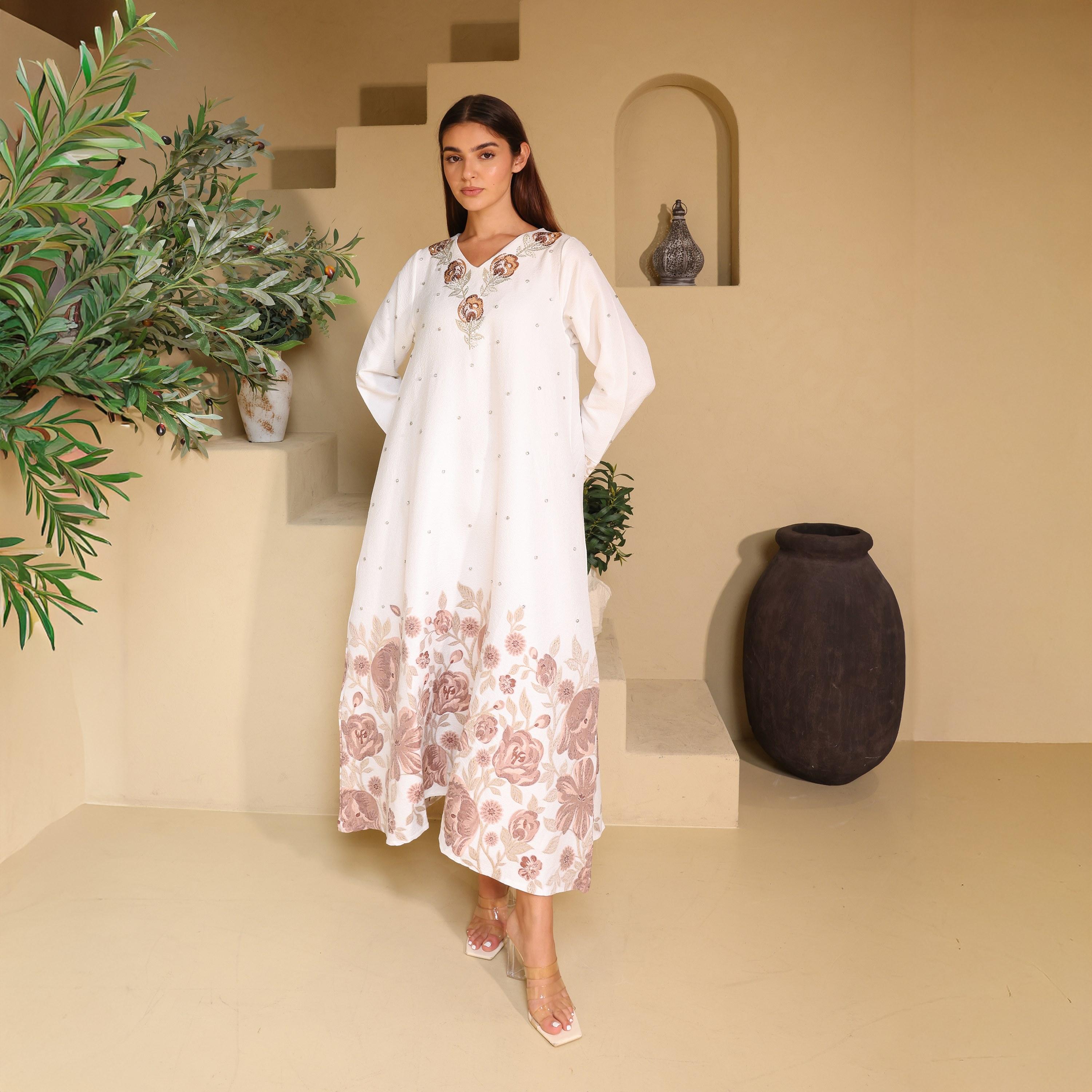 IKKXA Floral Embroidered Women's Evening Jalabiya-women-arabicclothing-jalabiyas-image-6
