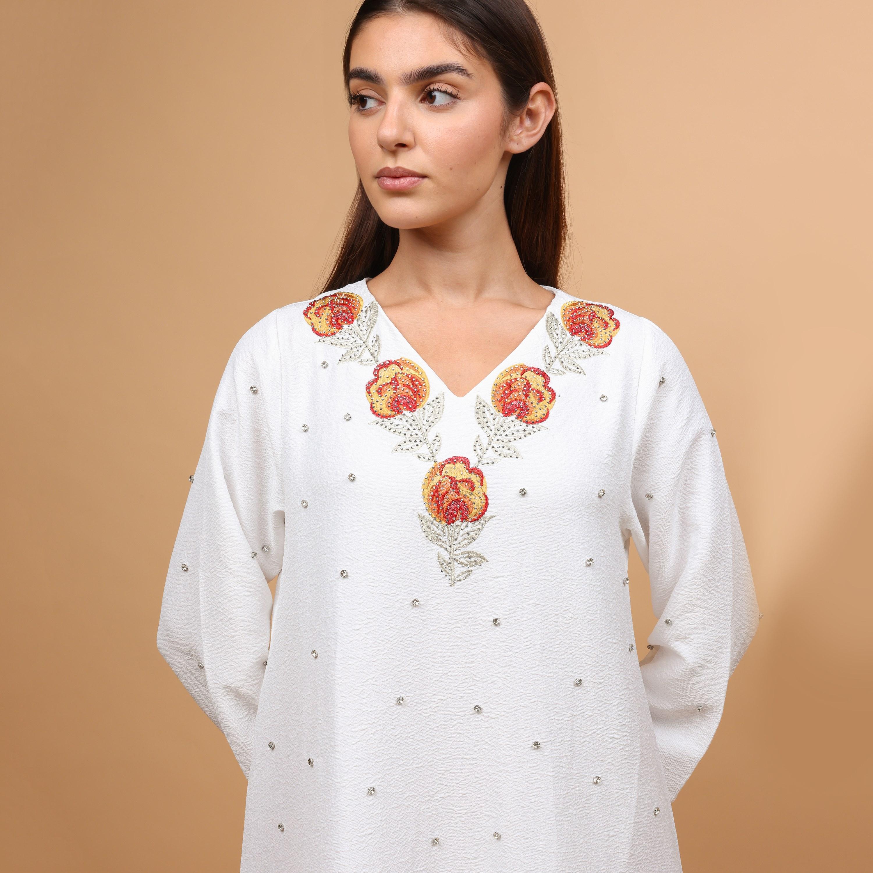 IKKXA Floral Embroidered Women's Evening Jalabiya-women-arabicclothing-jalabiyas-image-2