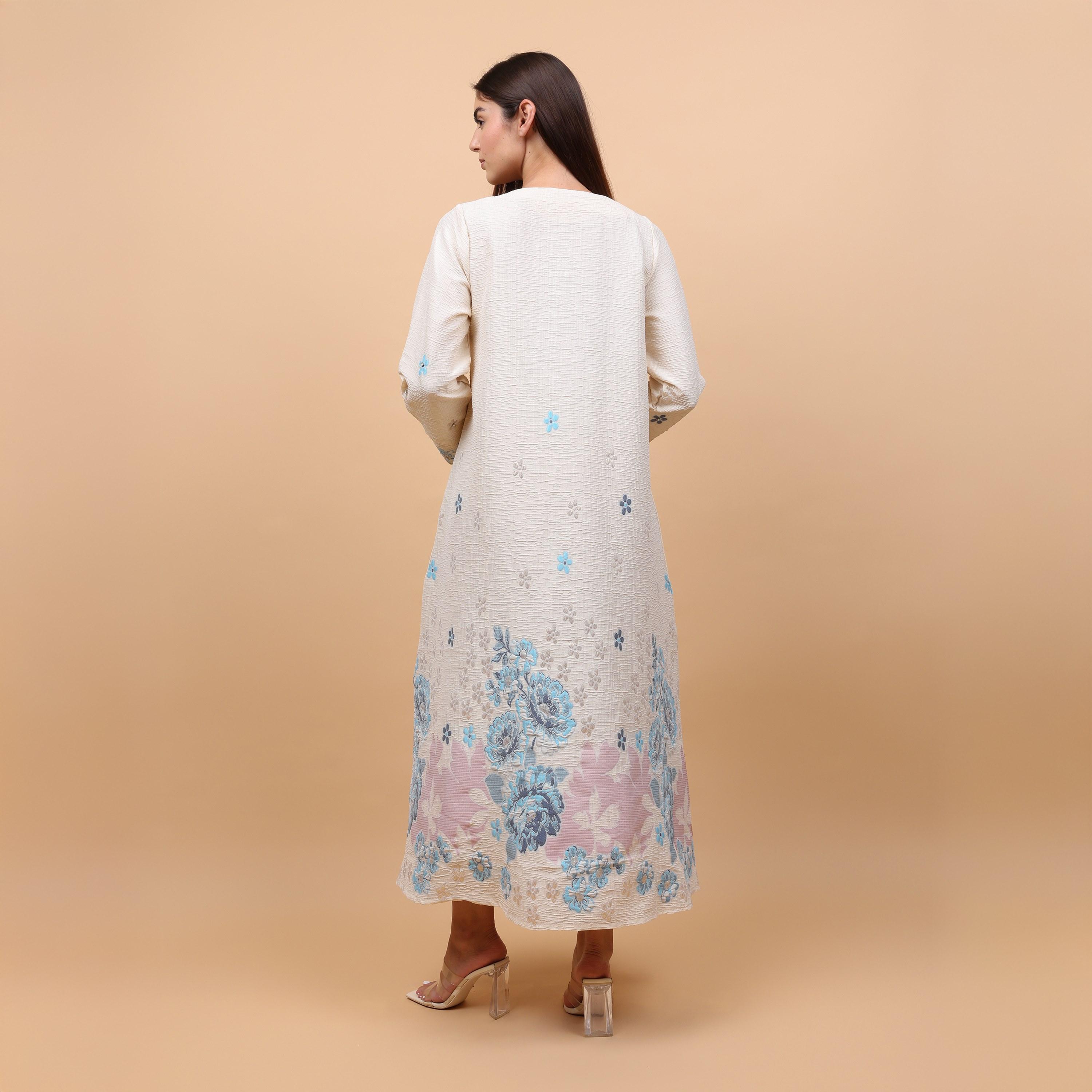 IKKXA Floral Embroidered Linen Women's Evening Jalabiya-women-arabicclothing-jalabiyas-image-4