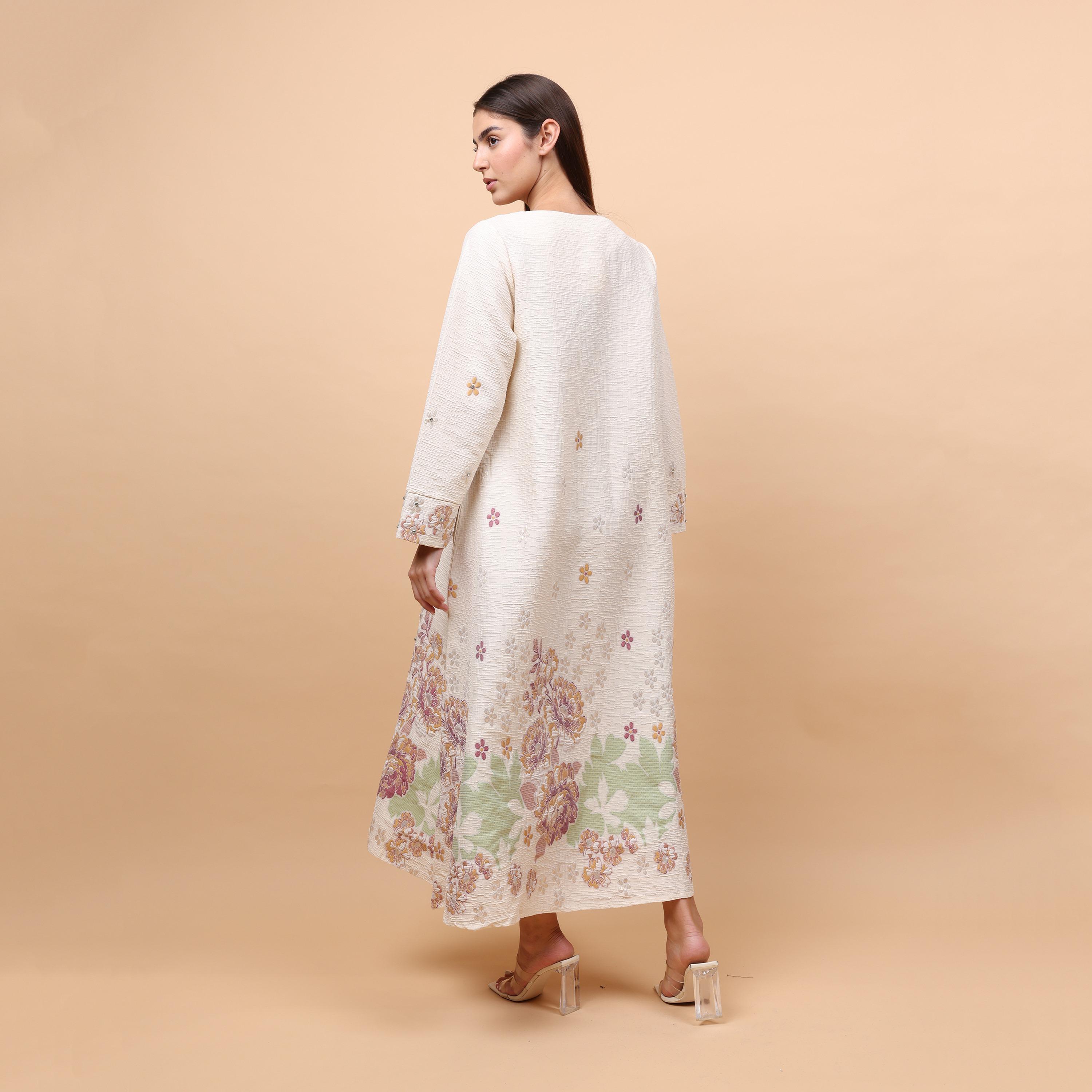 IKKXA Floral Embroidered Linen Women's Evening Jalabiya-women-arabicclothing-jalabiyas-image-5