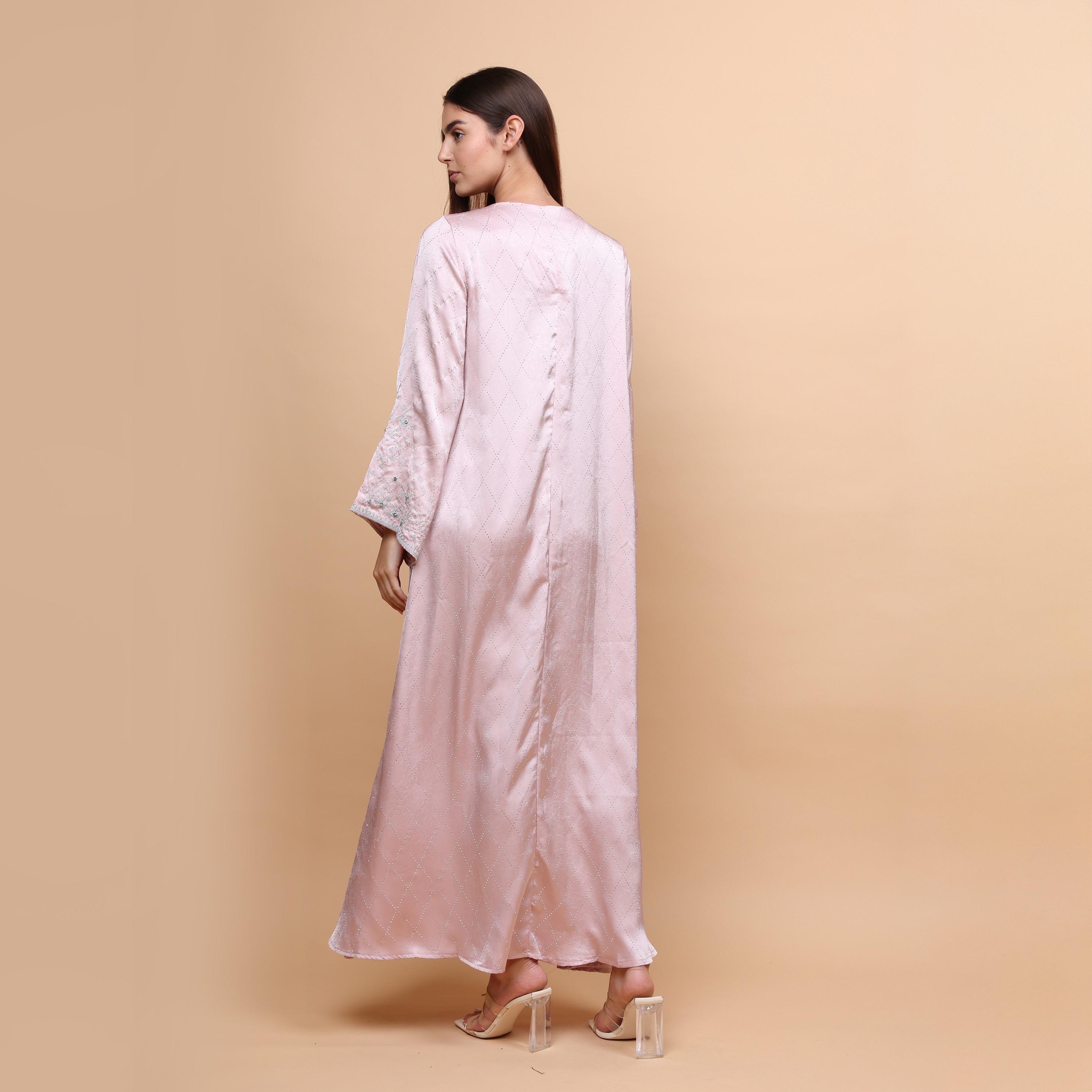 IKKXA Geometric Embellished & Embroidered Wide Sleeves Women's Evening Jalabiya-women-arabicclothing-jalabiyas-image-4