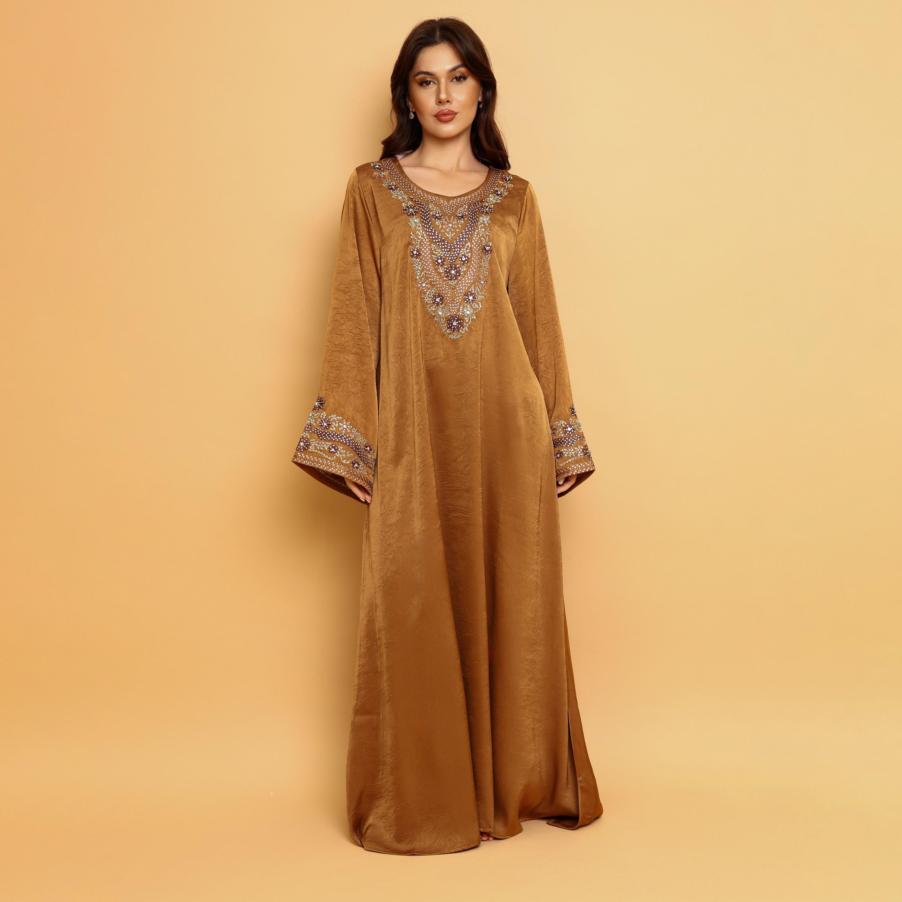 IKKXA Embroidered Yoke Wide Sleeves Women's Evening Flared Jalabiya-women-arabicclothing-jalabiyas-image-3