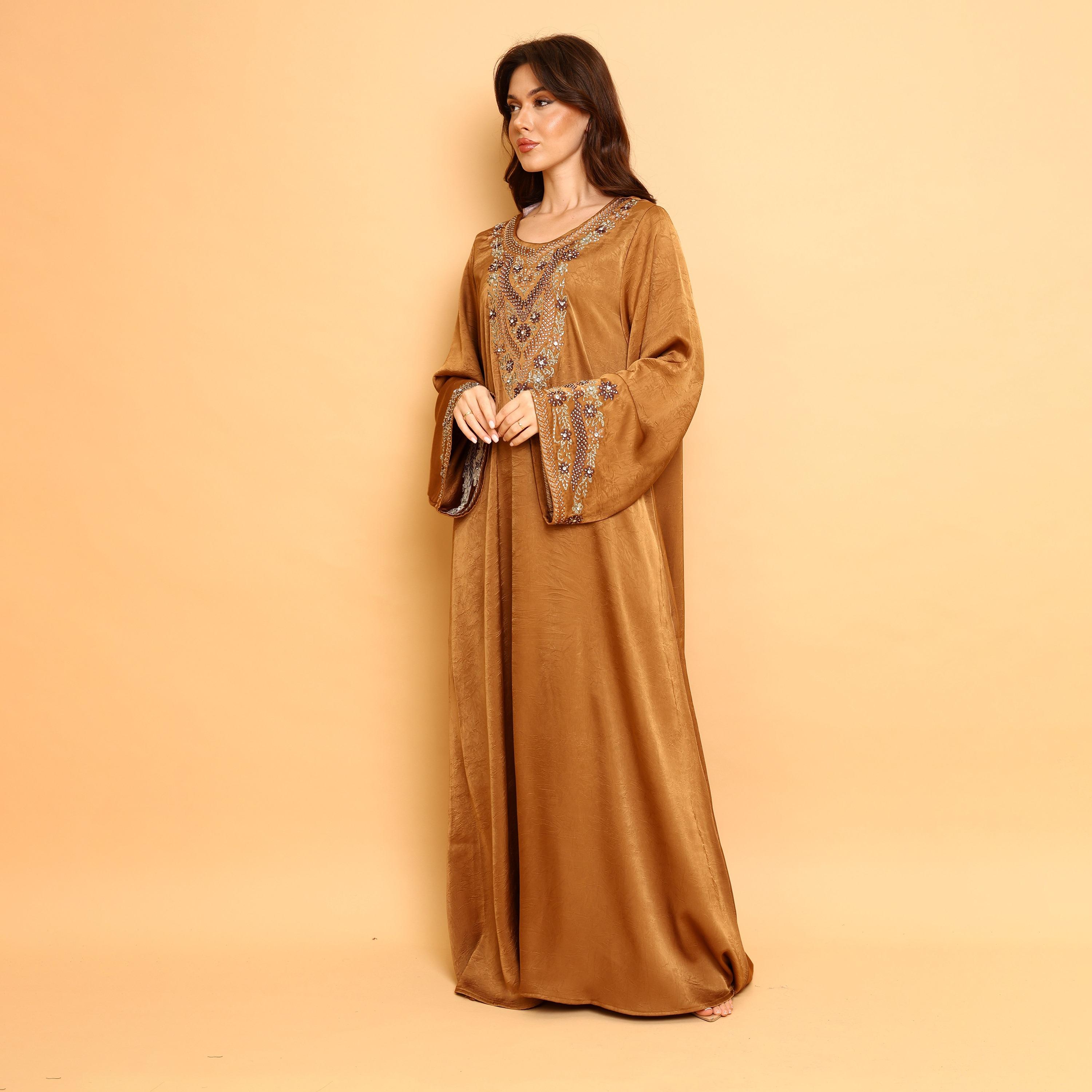 IKKXA Embroidered Yoke Wide Sleeves Women's Evening Flared Jalabiya-women-arabicclothing-jalabiyas-image-4