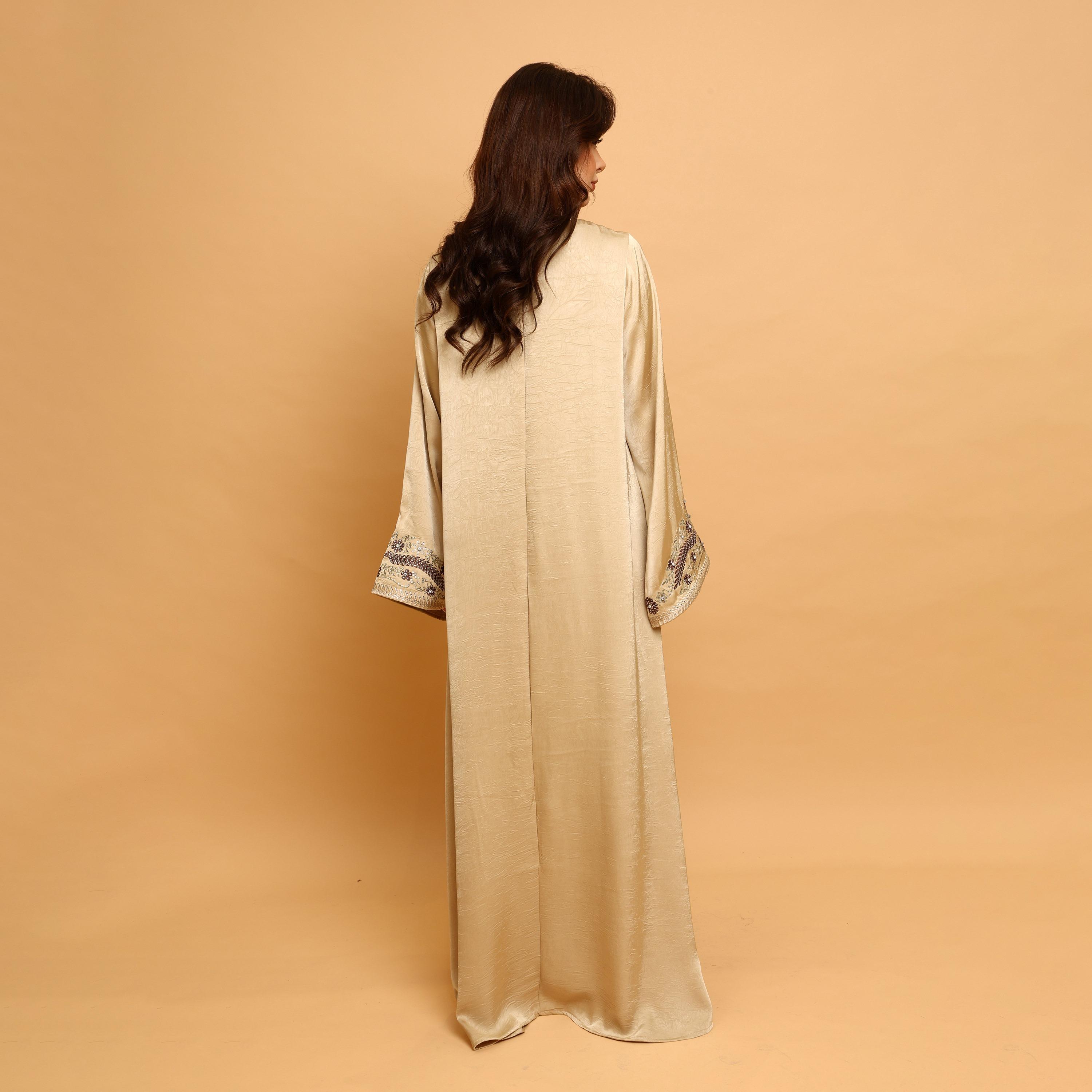 IKKXA Embroidered Yoke Wide Sleeves Women's Evening Flared Jalabiya-women-arabicclothing-jalabiyas-image-4