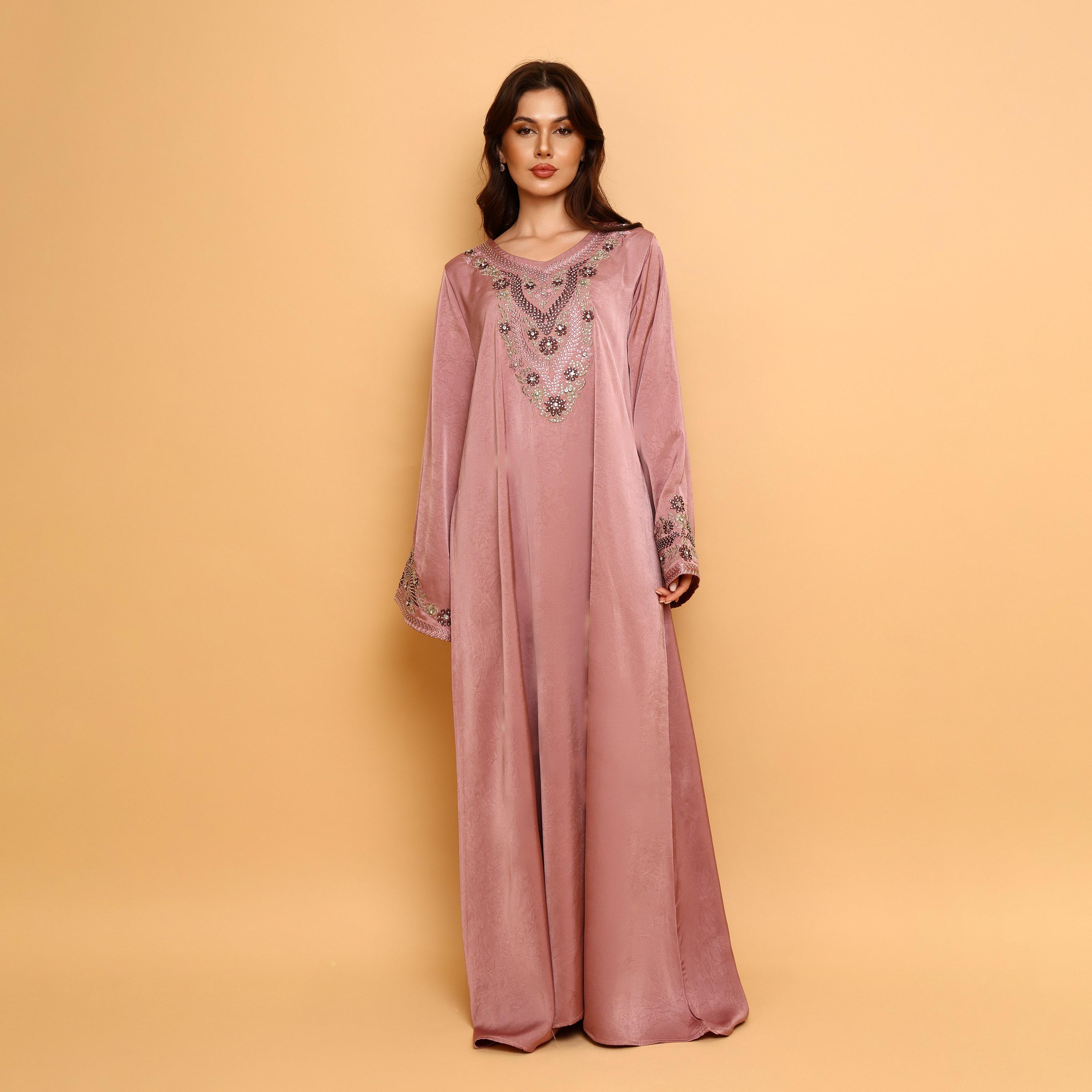 IKKXA Embroidered Yoke Wide Sleeves Women's Evening Flared Jalabiya-women-arabicclothing-jalabiyas-image-1