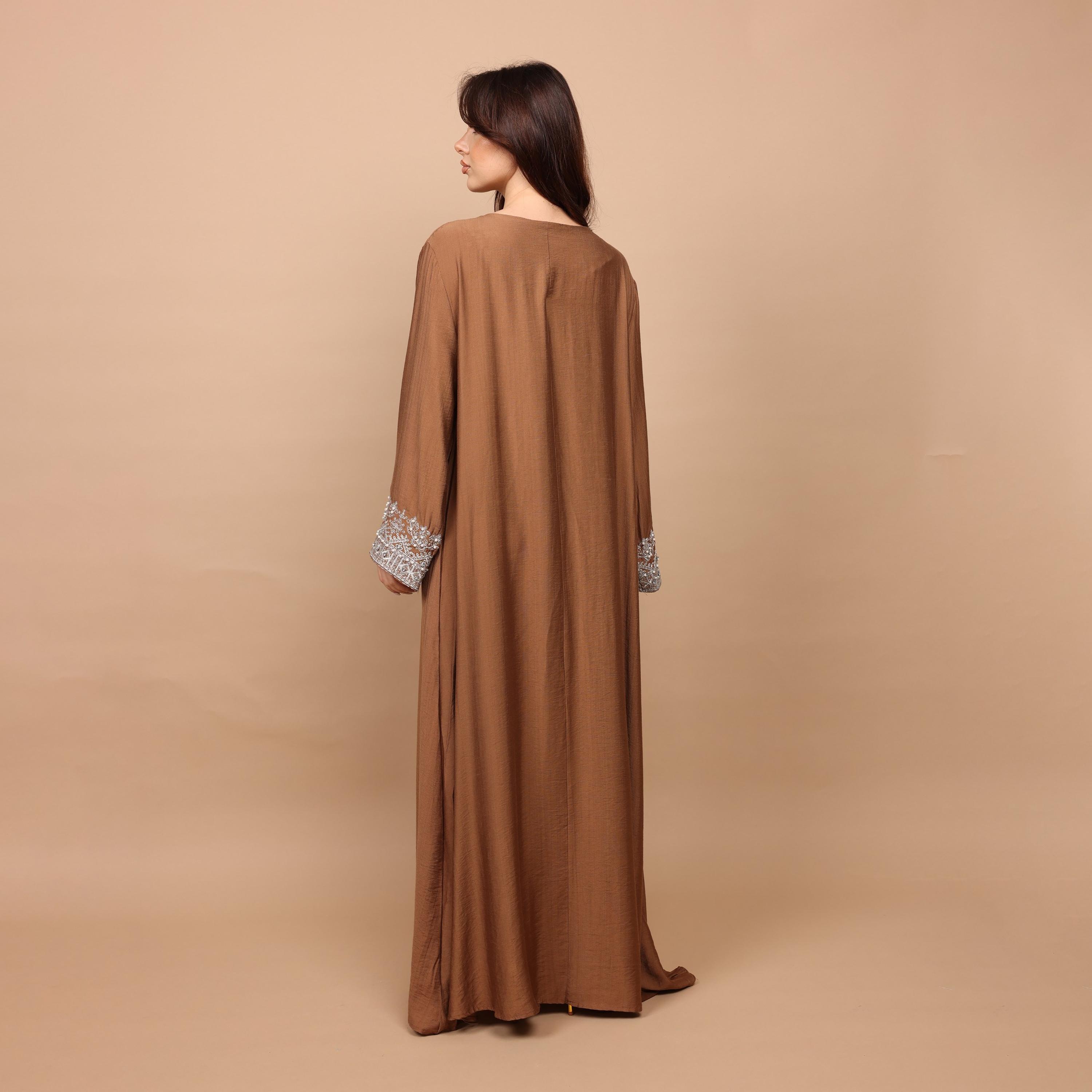 IKKXA Embroidered Yoke Women's Evening Flared Jalabiya-women-clothing-dresses-image-4