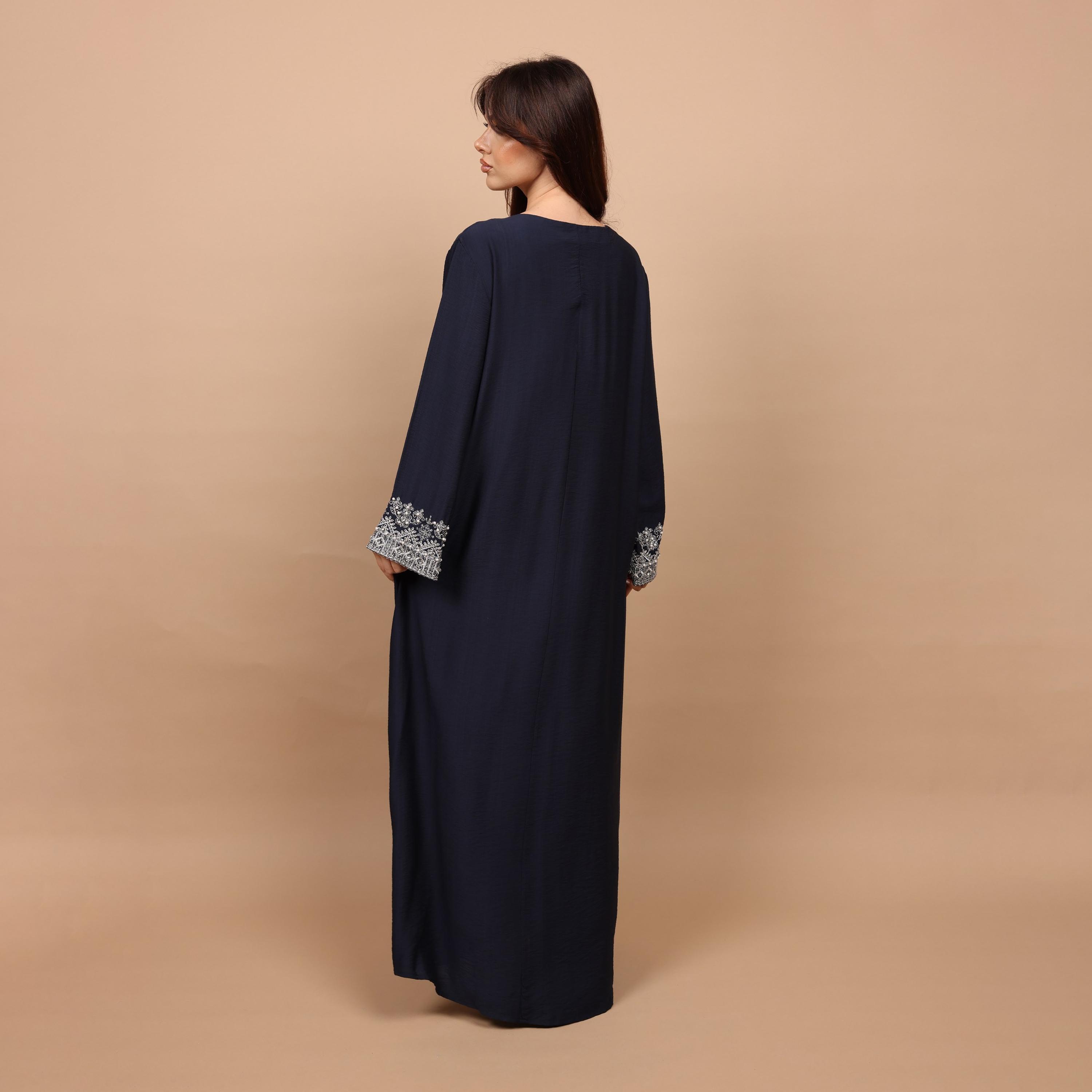 IKKXA Embroidered Yoke Women's Evening Flared Jalabiya-women-clothing-dresses-image-4