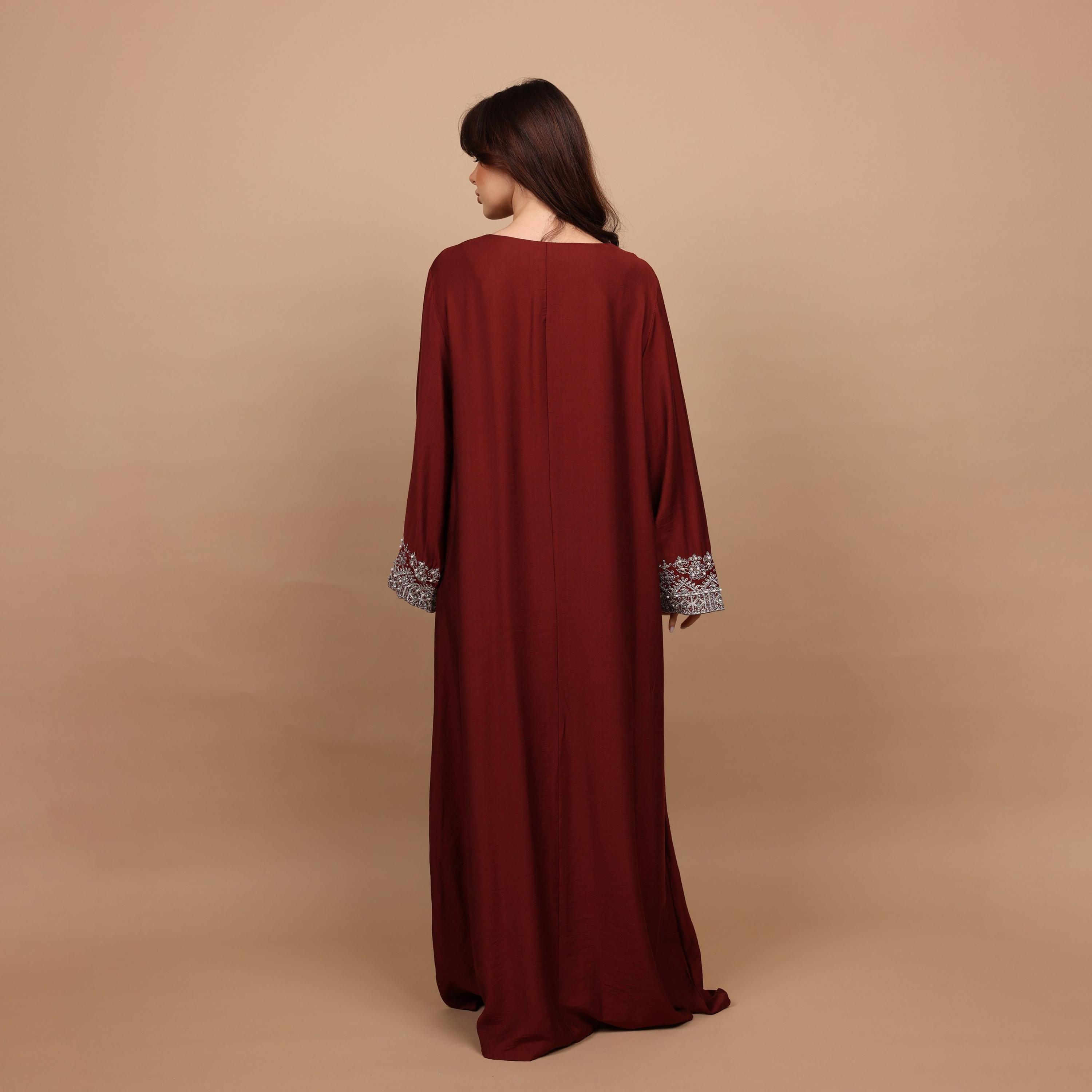 IKKXA Embroidered Yoke Women's Evening Flared Jalabiya-women-clothing-dresses-image-5