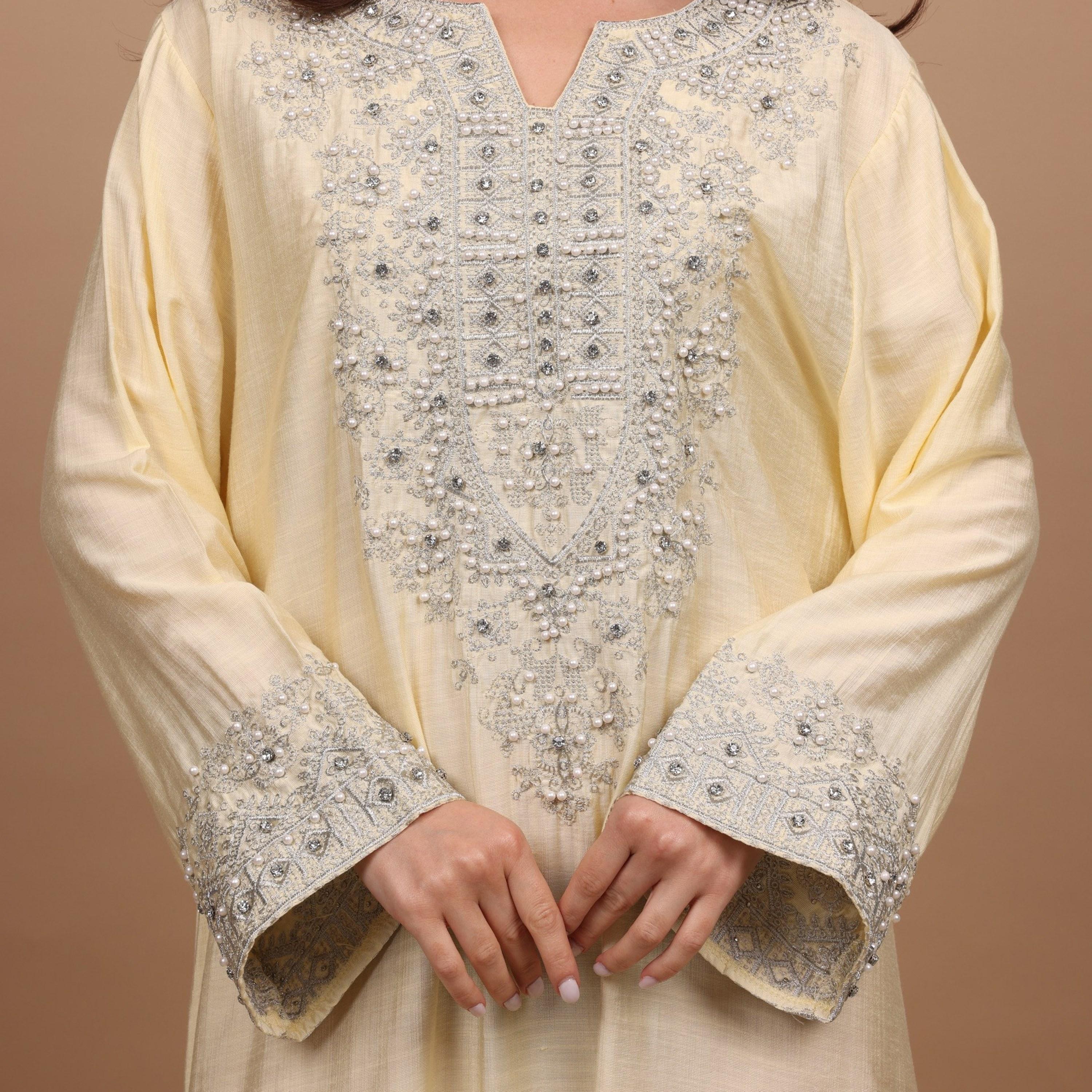 IKKXA Embroidered Yoke Women's Evening Flared Jalabiya-women-clothing-dresses-image-3