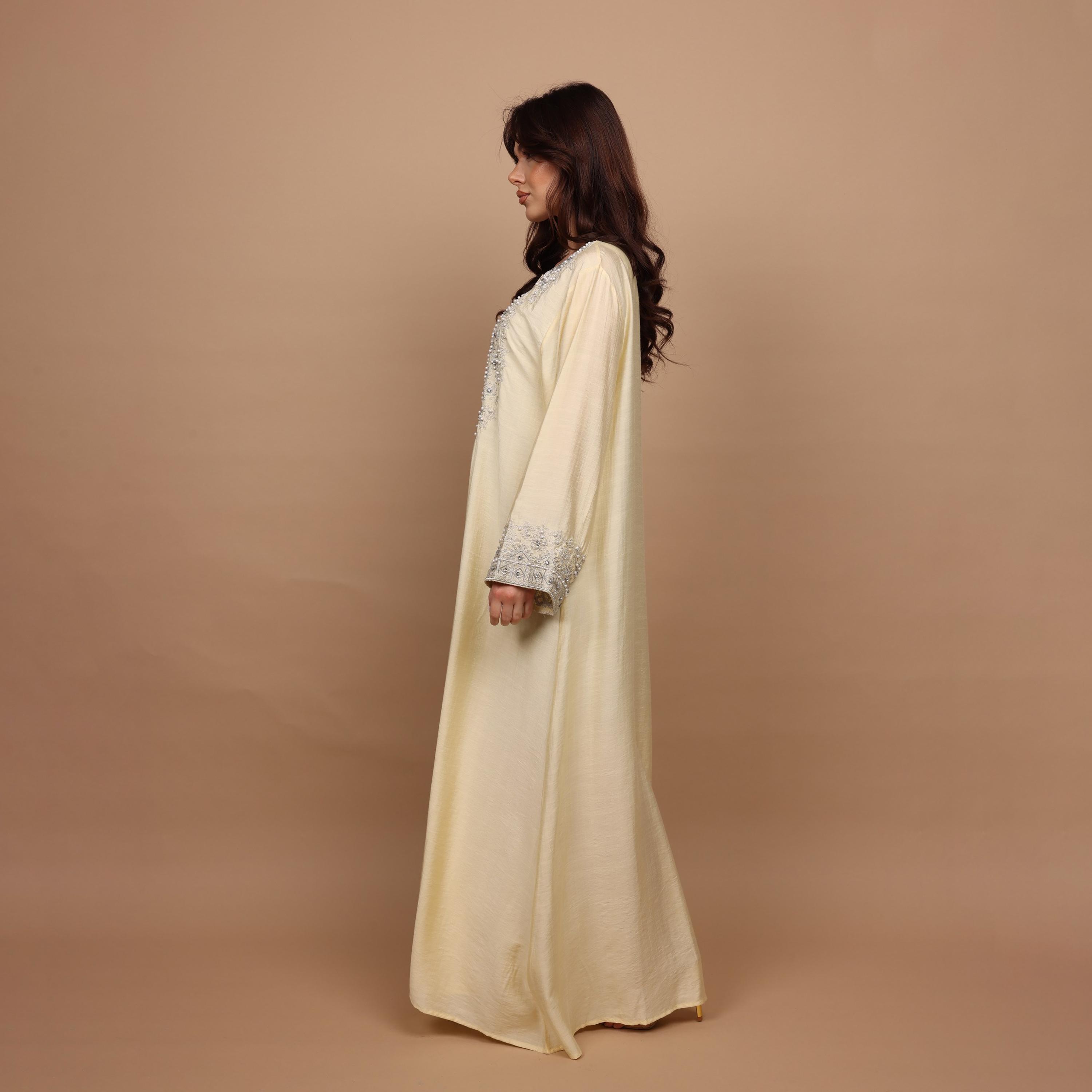 IKKXA Embroidered Yoke Women's Evening Flared Jalabiya-women-clothing-dresses-image-4