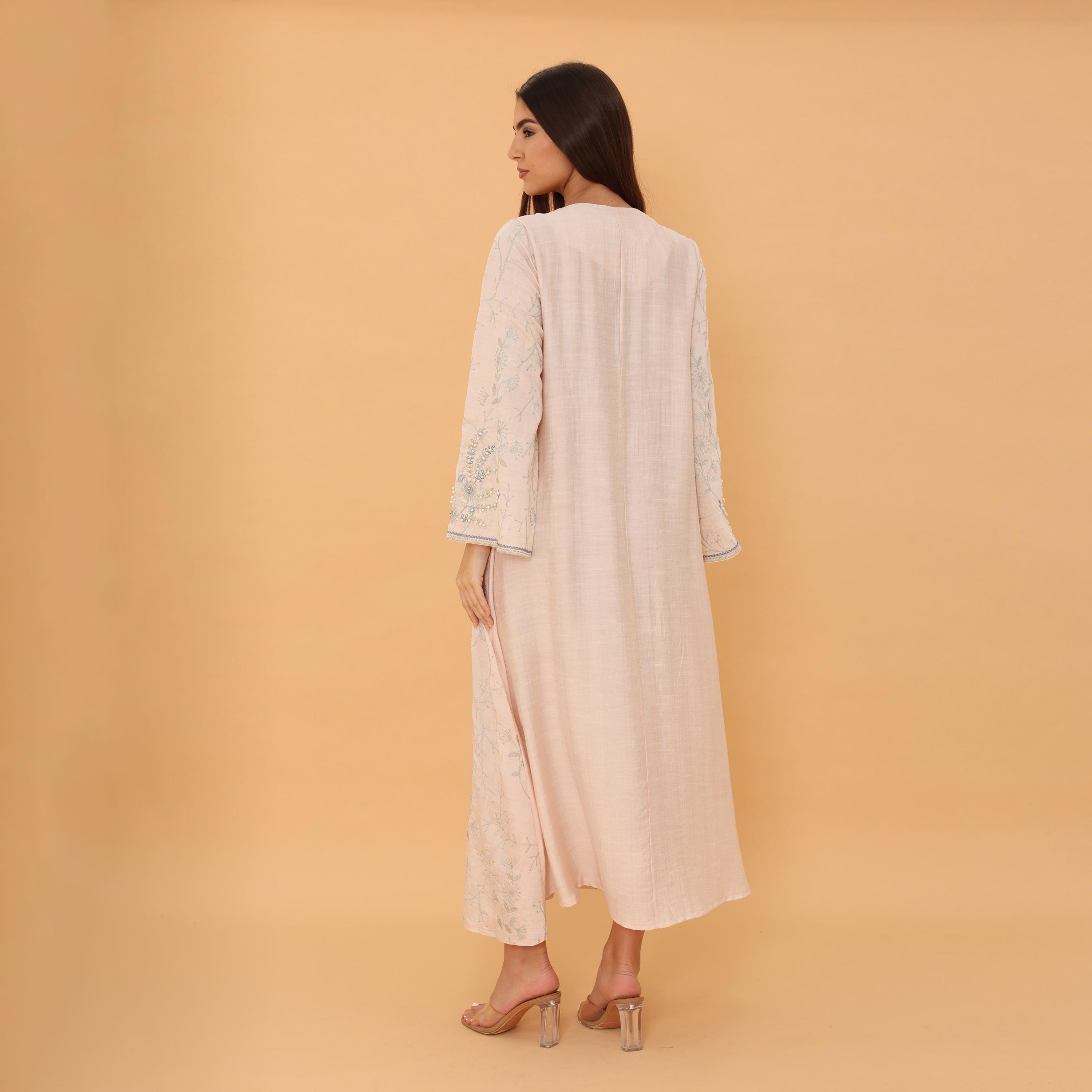 IKKXA Embroidered and Pearl Women's Jalabiya-women-clothing-dresses-image-4