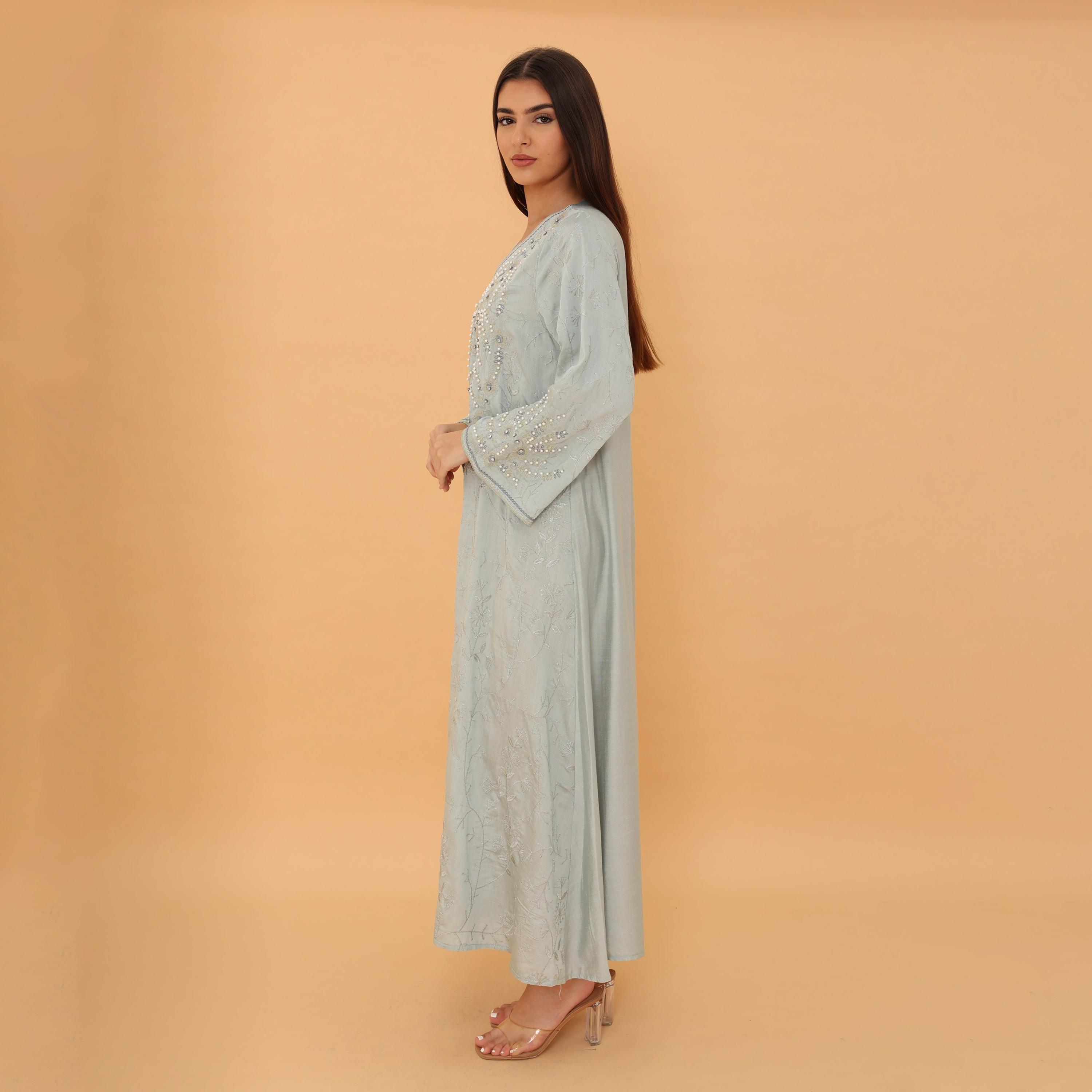 IKKXA Embroidered and Pearl Women's Jalabiya-women-clothing-dresses-image-15