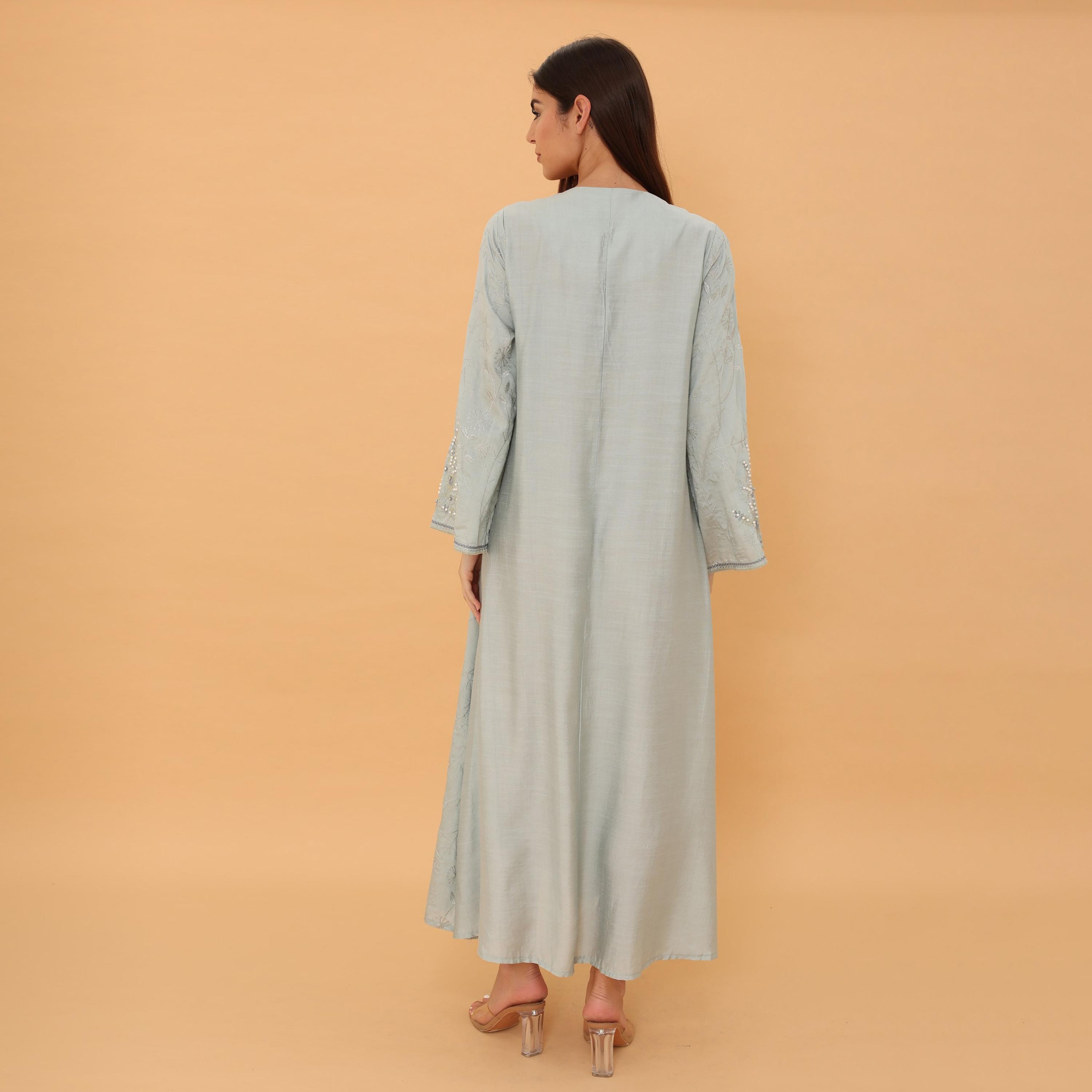 IKKXA Embroidered and Pearl Women's Jalabiya-women-clothing-dresses-image-17