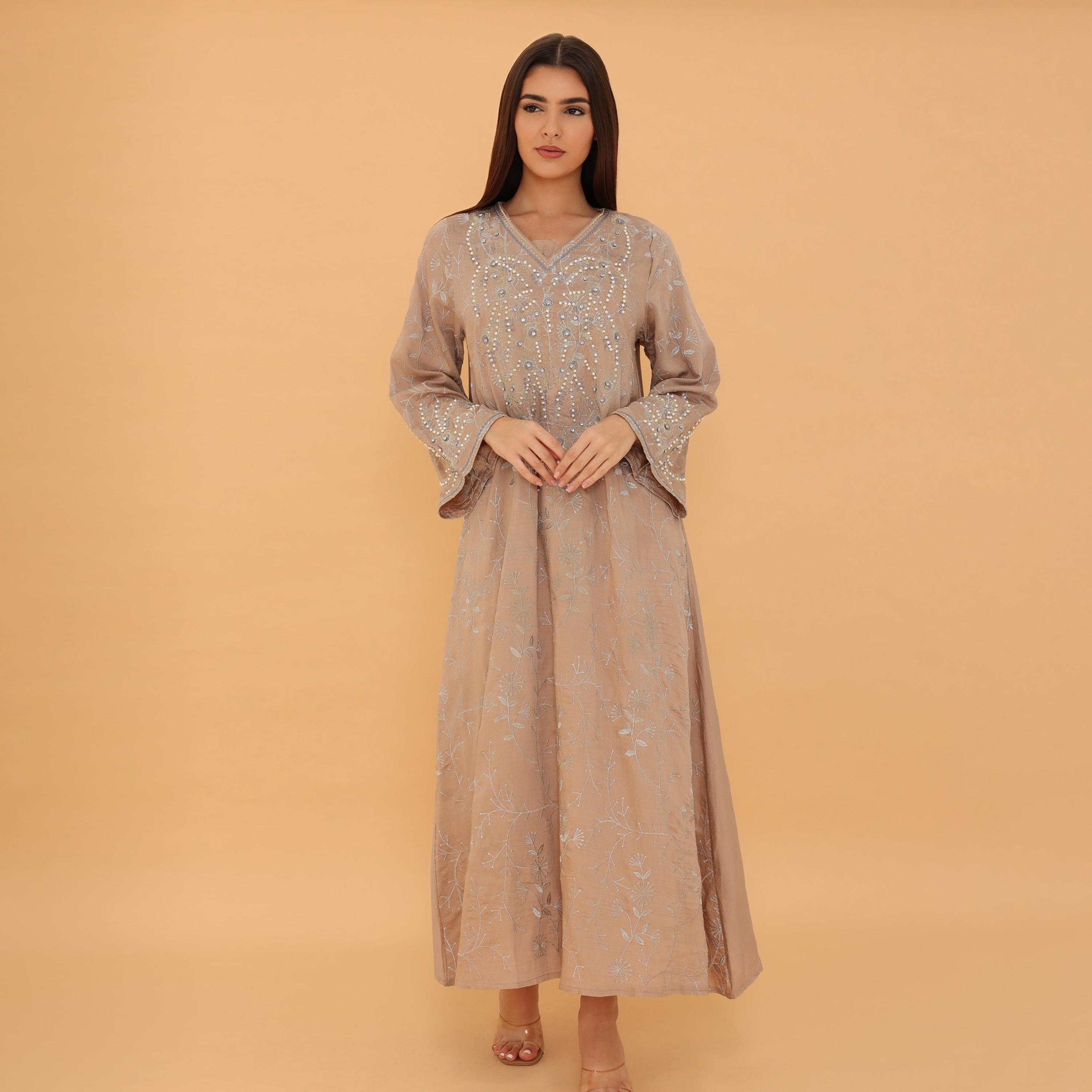 IKKXA Embroidered and Pearl Women's Jalabiya-women-clothing-dresses-image-20