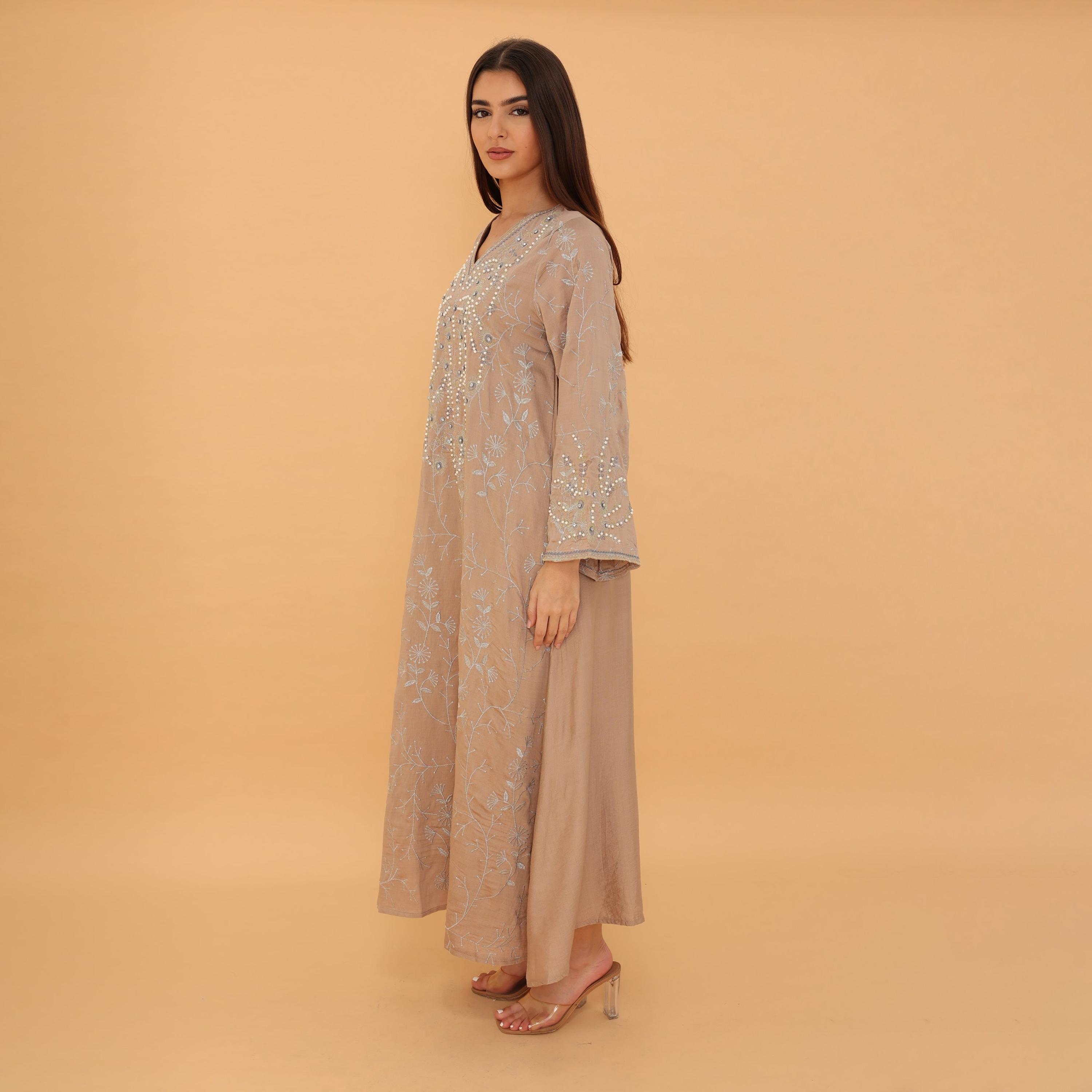 IKKXA Embroidered and Pearl Women's Jalabiya-women-clothing-dresses-image-21