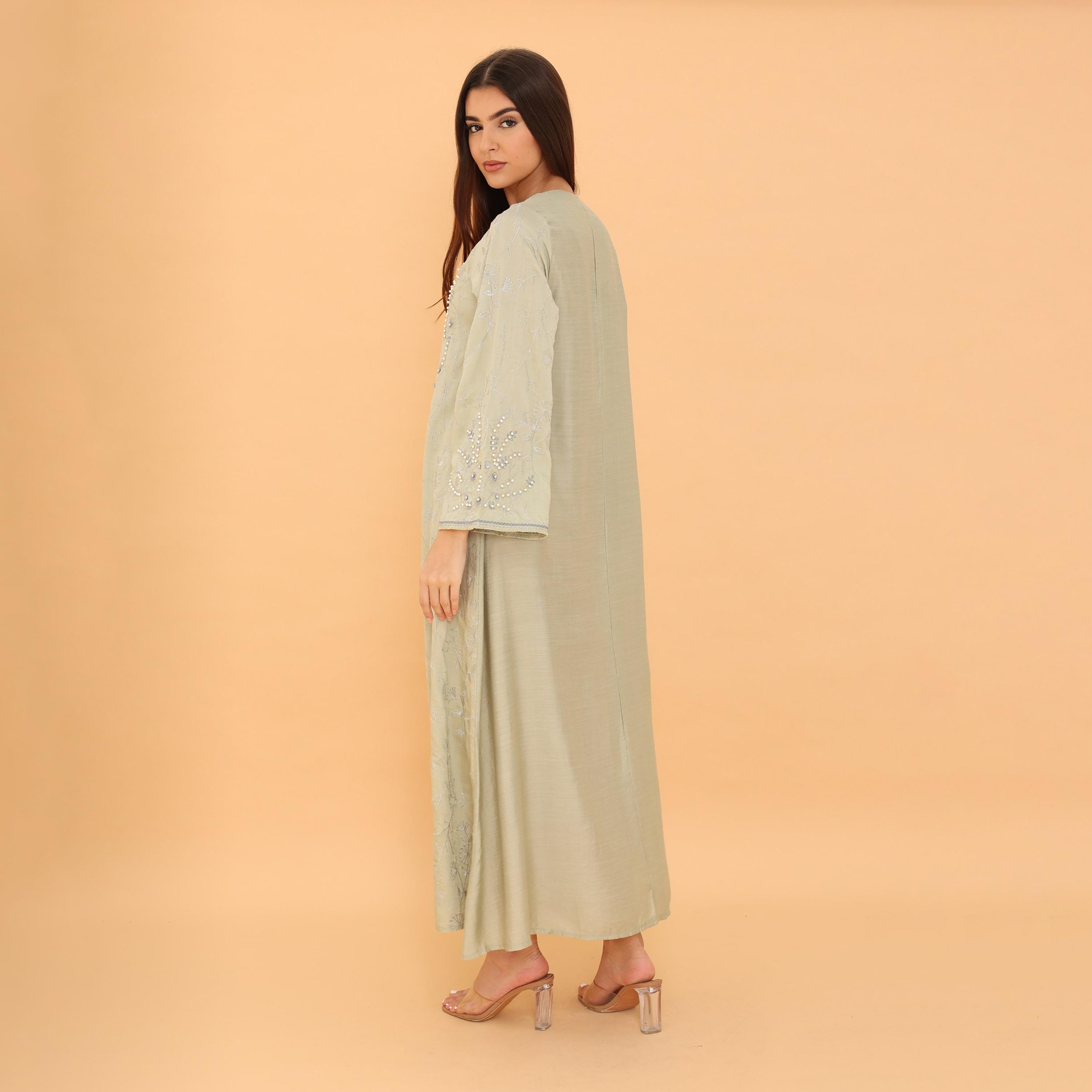 IKKXA Embroidered and Pearl Women's Jalabiya-women-clothing-dresses-image-12
